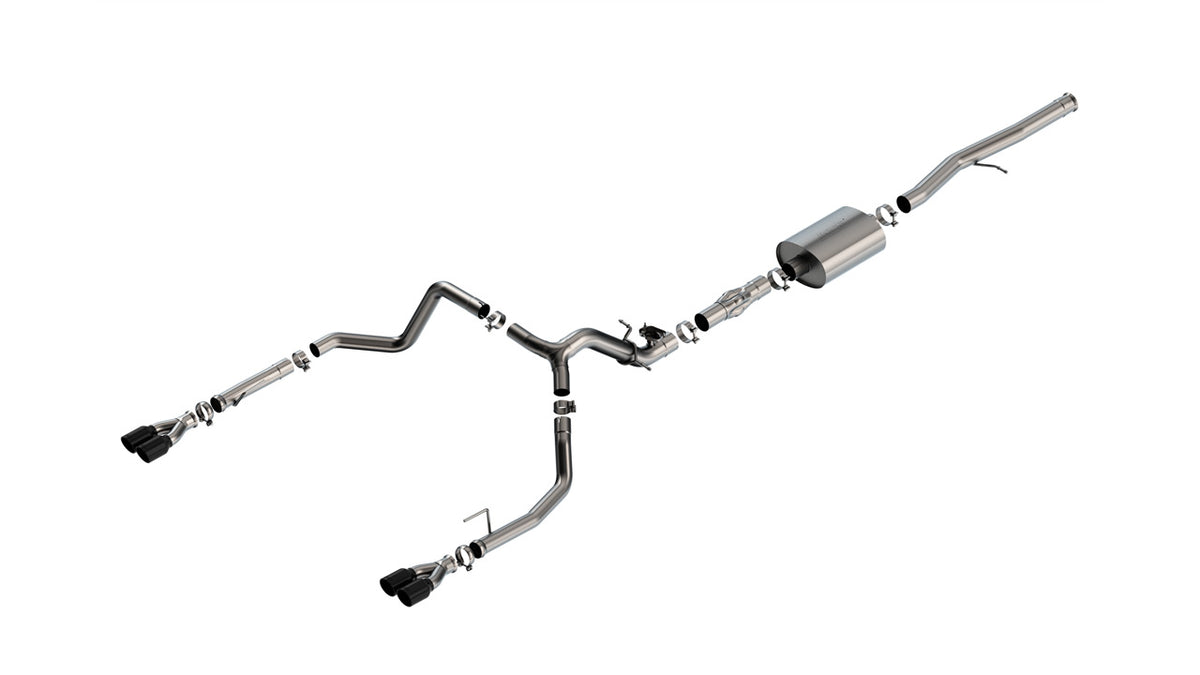 2024-2026 Chevrolet Silverado 1500 / GMC Sierra 1500 6.2L V8 Cat-Back Exhaust System, ATAK, Black Chrome Tips