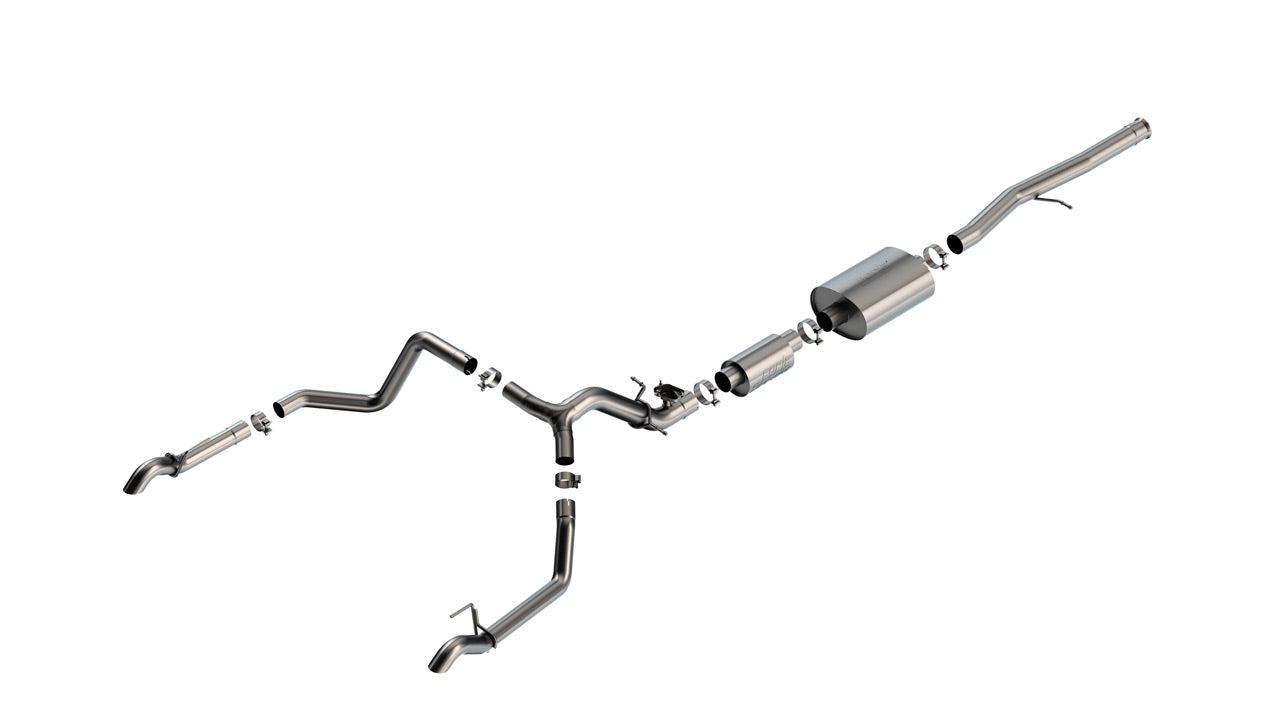 2024-2026 Chevrolet Silverado 1500 ZR2 / GMC Sierra 1500 AT4X 6.2L V8 Cat-Back Exhaust System, S-Type, Turn Down, Crew Cab Short Bed (Part # 141003)