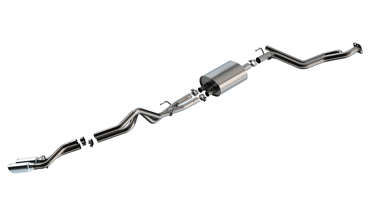 2024-2026 Toyota Tacoma 2.4L 4Cyl Cat-Back Exhaust System, S-Type, Chrome Tips