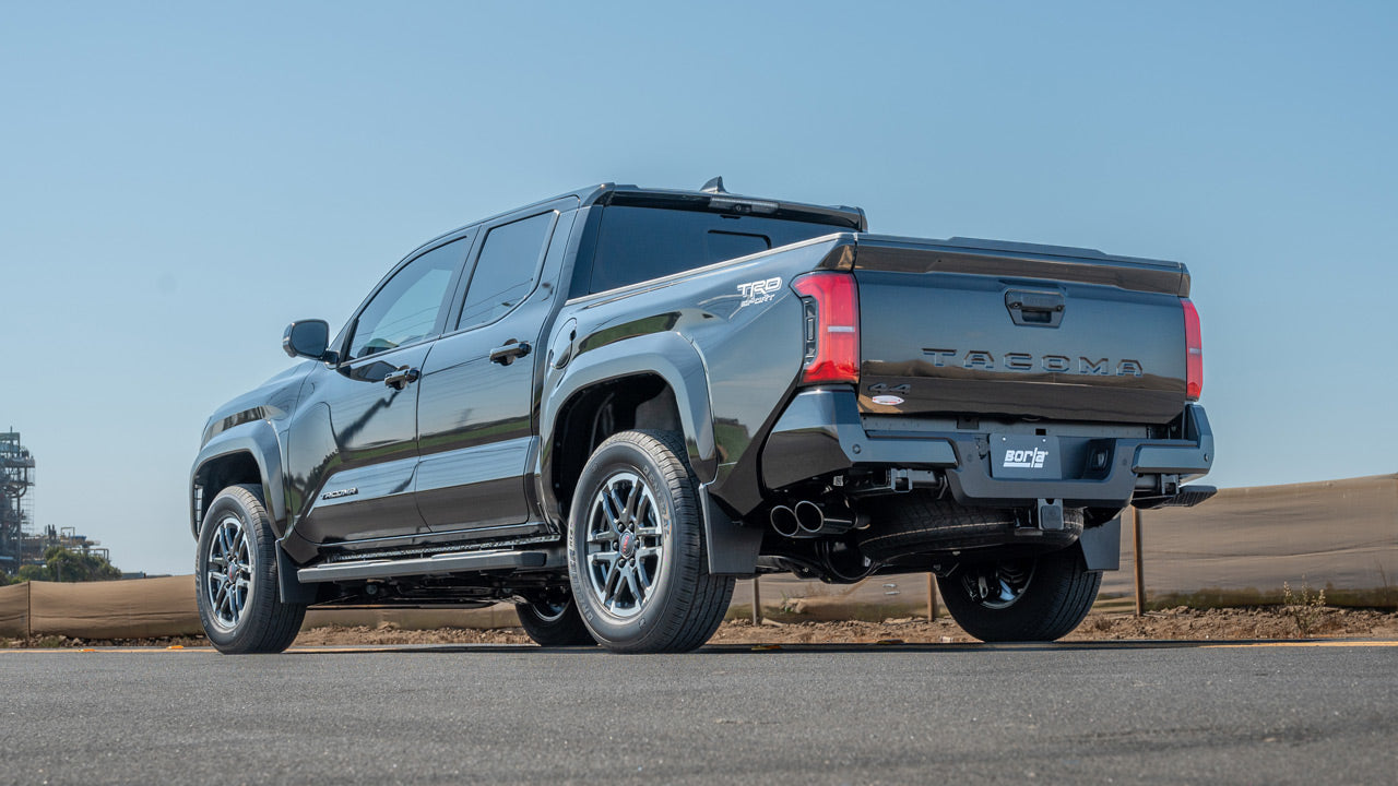 2024-2026 Toyota Tacoma 2.4L 4Cyl Cat-Back Exhaust System, S-Type, Black Chrome Tips