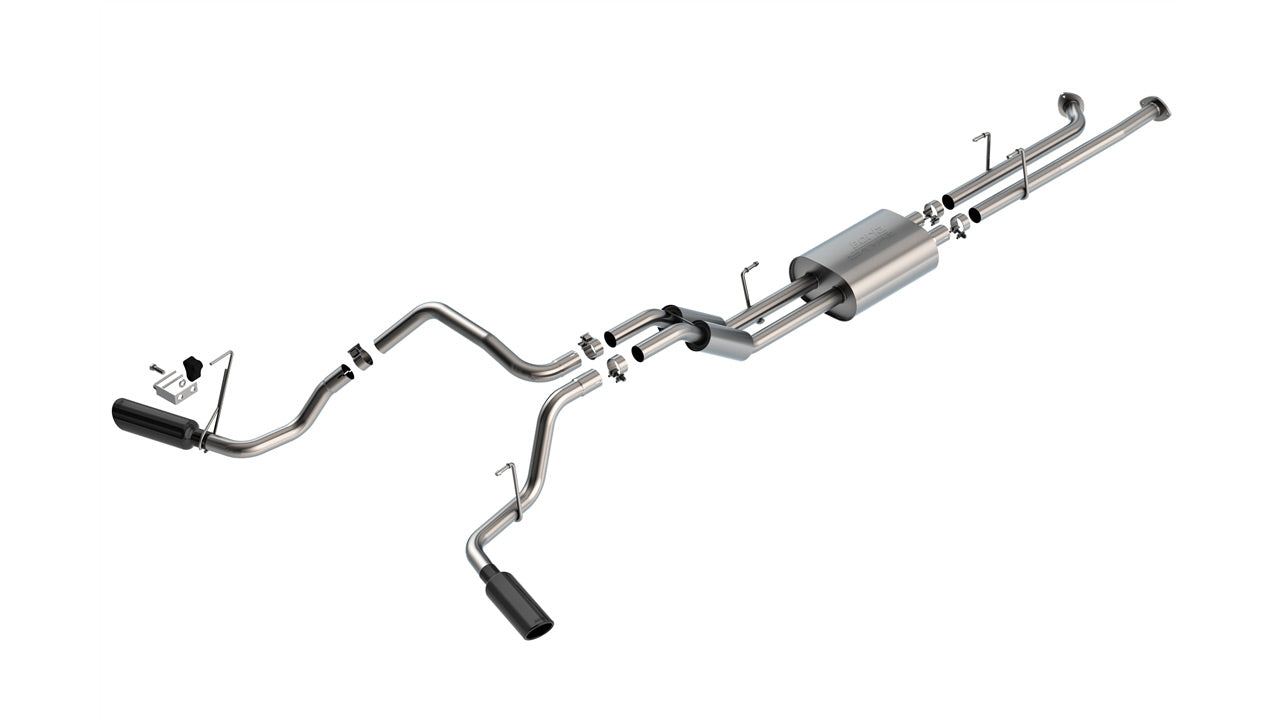 2007-2008 Toyota Tundra 5.7L V8 Cat-Back Exhaust System, S-Type, Black Chrome Tips