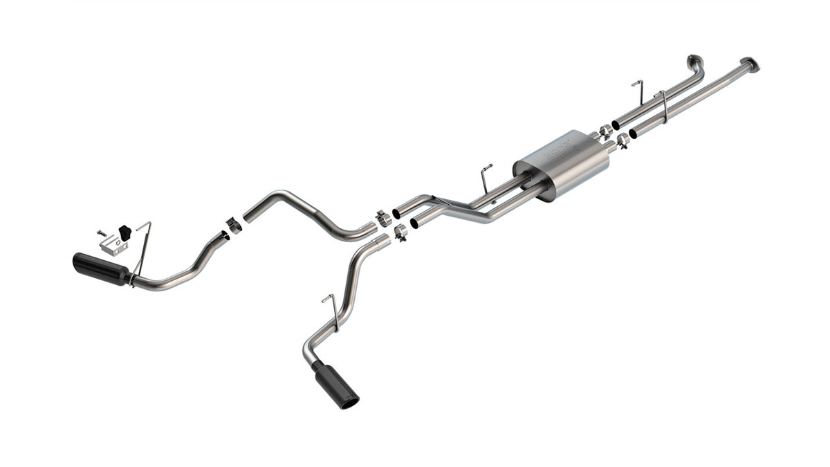 2007-2008 Toyota Tundra 5.7L V8 Cat-Back Exhaust System, ATAK, Black Chrome Tips