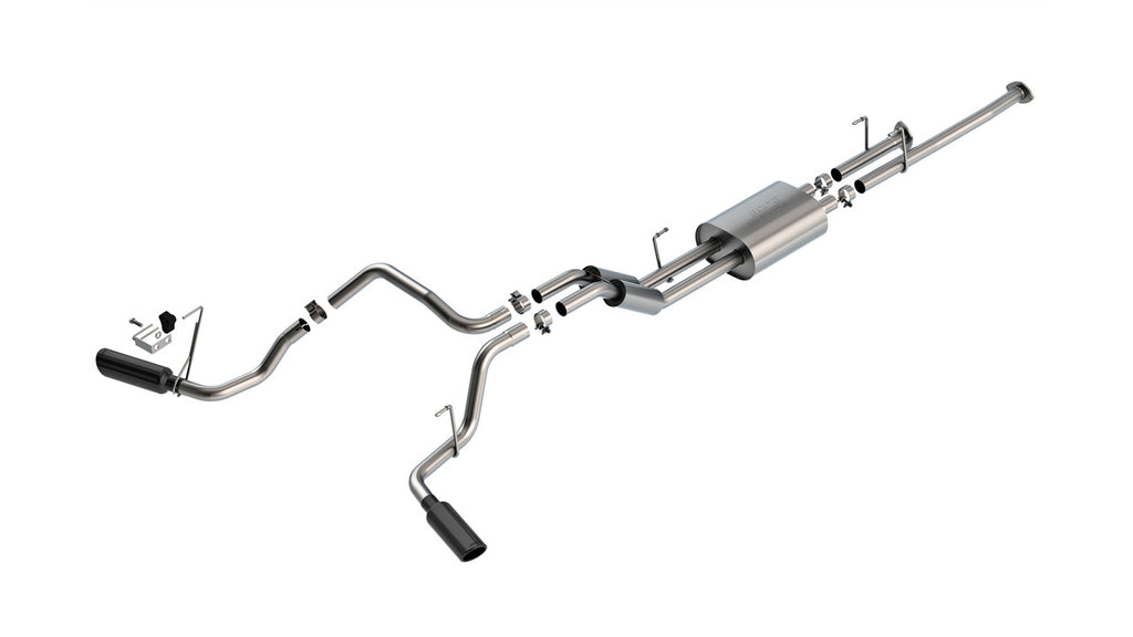 2009-2021 Toyota Tundra 4.6L/5.7L V8 Cat-Back Exhaust System, S-Type, Black Chrome Tips