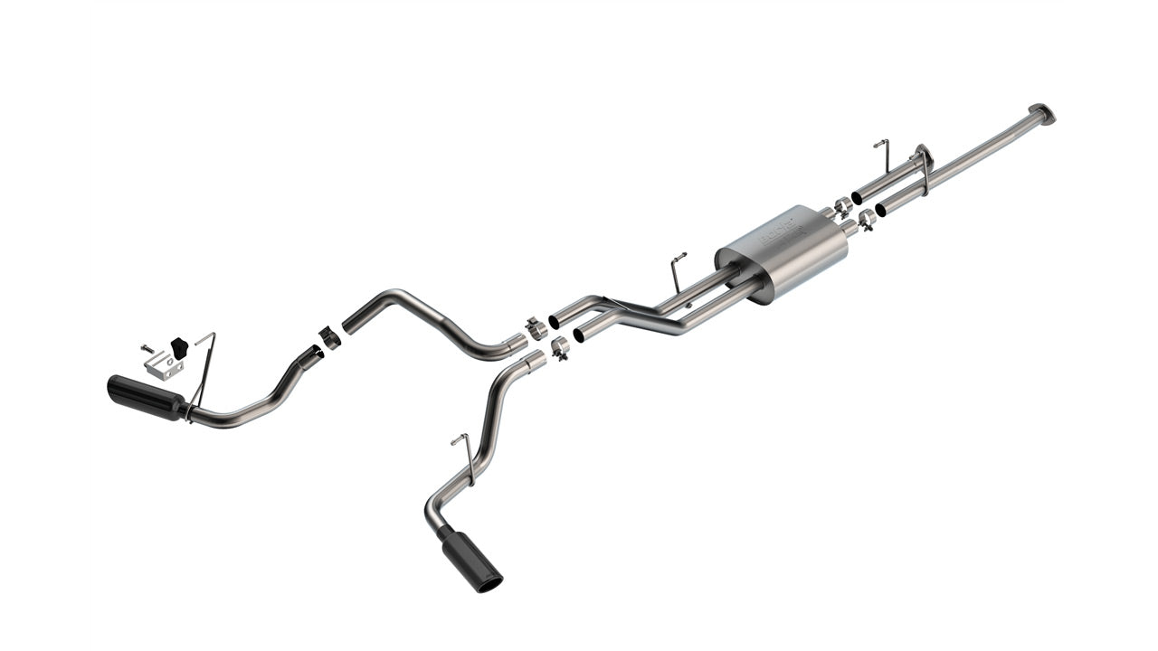 2009-2021 Toyota Tundra 4.6L/5.7L V8 Cat-Back Exhaust System, ATAK, Black Chrome Tips