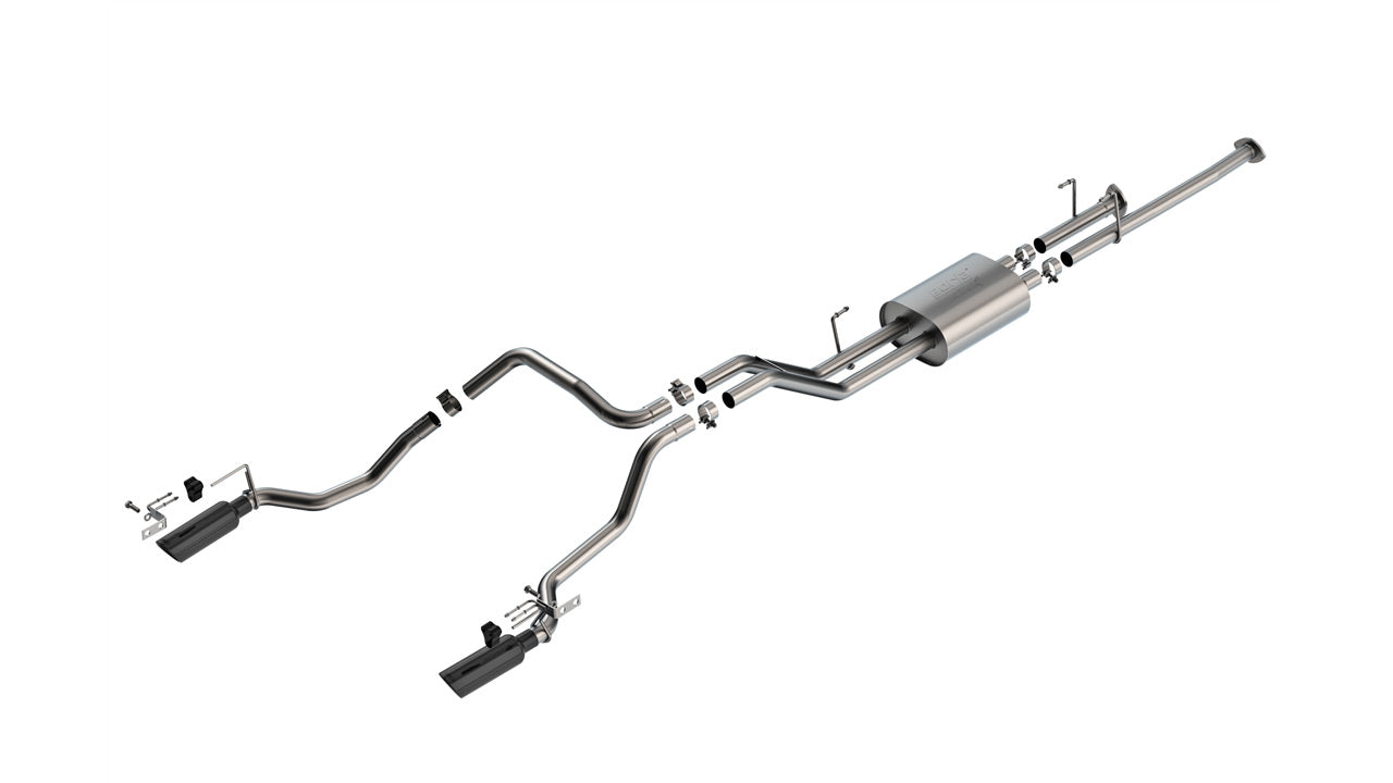2009-2013 Toyota Tundra 4.6L/5.7L V8 Cat-Back Exhaust System, ATAK, Black Chrome Tips