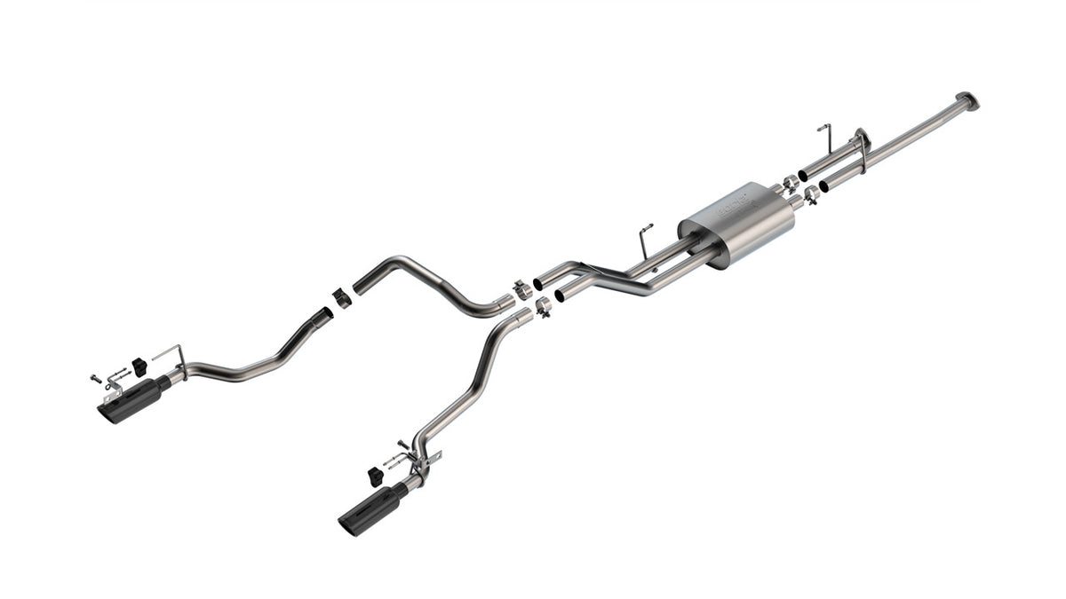2014-2021 Toyota Tundra 4.6L/5.7L V8 Cat-Back Exhaust System, ATAK, Black Chrome Tips