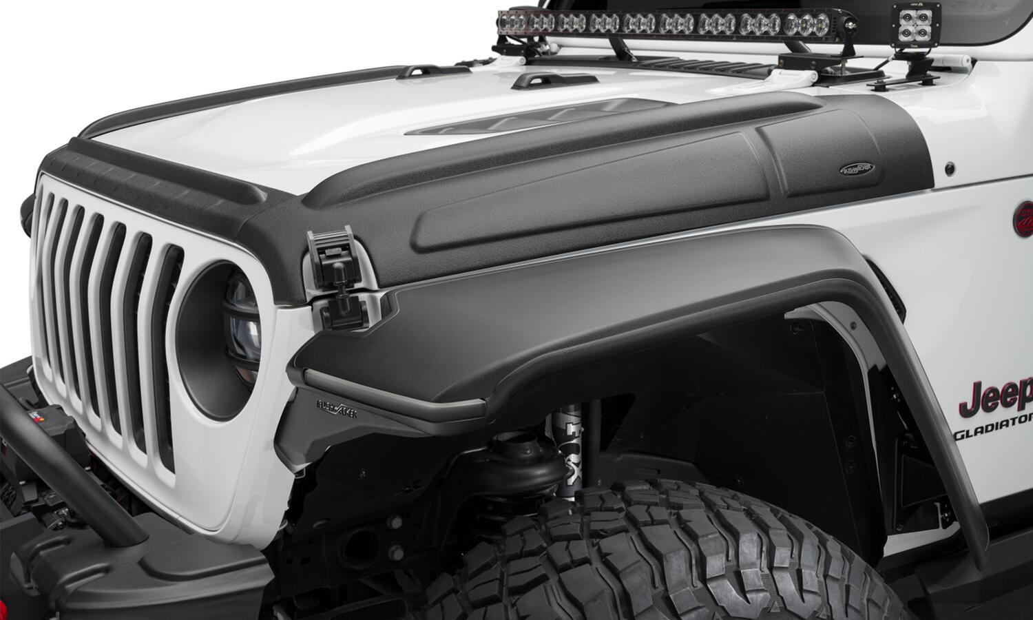 Black Trail Armor Hood Stone Guard For 18-23 Jeep Wrangler JL 2&4 Dr, 20-22 Gladiator Bushwacker