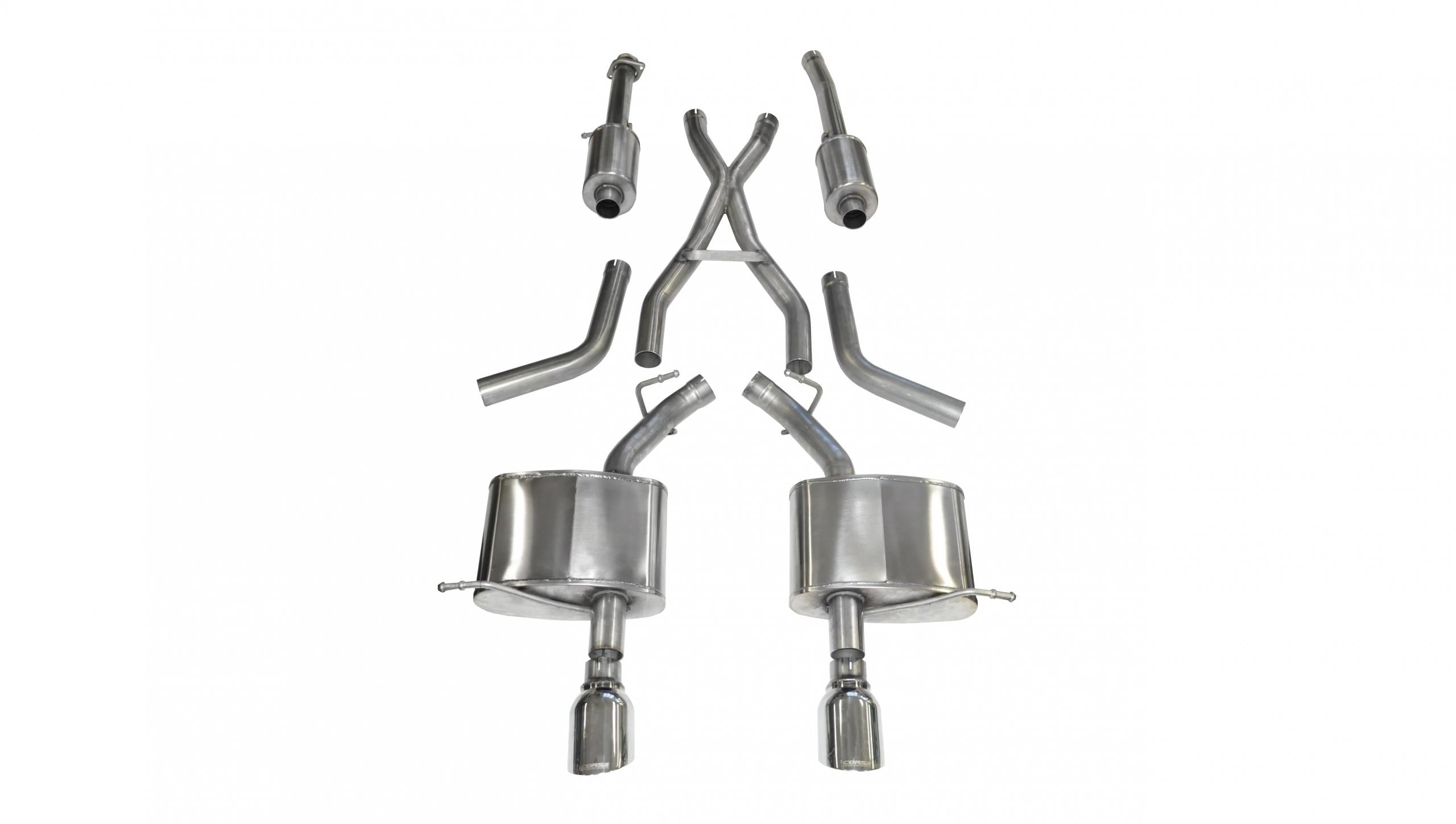 2.5 Inch Cat-Back Sport Dual Rear Exhaust 4.5 Inch Polished Tips 11-Present Dodge Durango 5.7L V8 Stainless Steel Corsa Performance