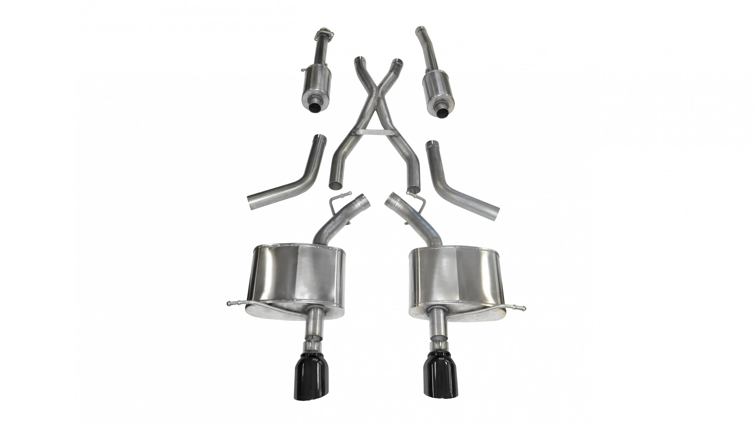 2.5 Inch Cat-Back Sport Dual Rear Exhaust 4.5 Inch Black Tips 11-Present Dodge Durango 5.7L V8 Stainless Steel Corsa Performance