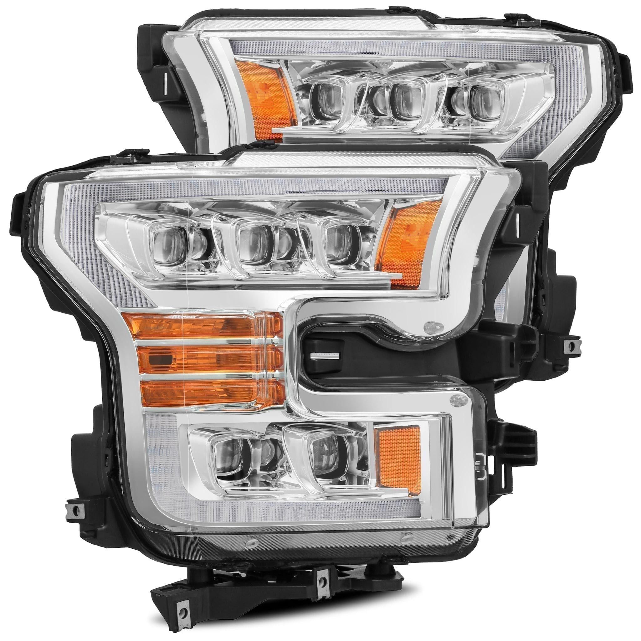 15-17 Ford F-150 / 17-20 F-150 Raptor NOVA-Series LED Projector Headlights Chrome - Apollo Off-Road