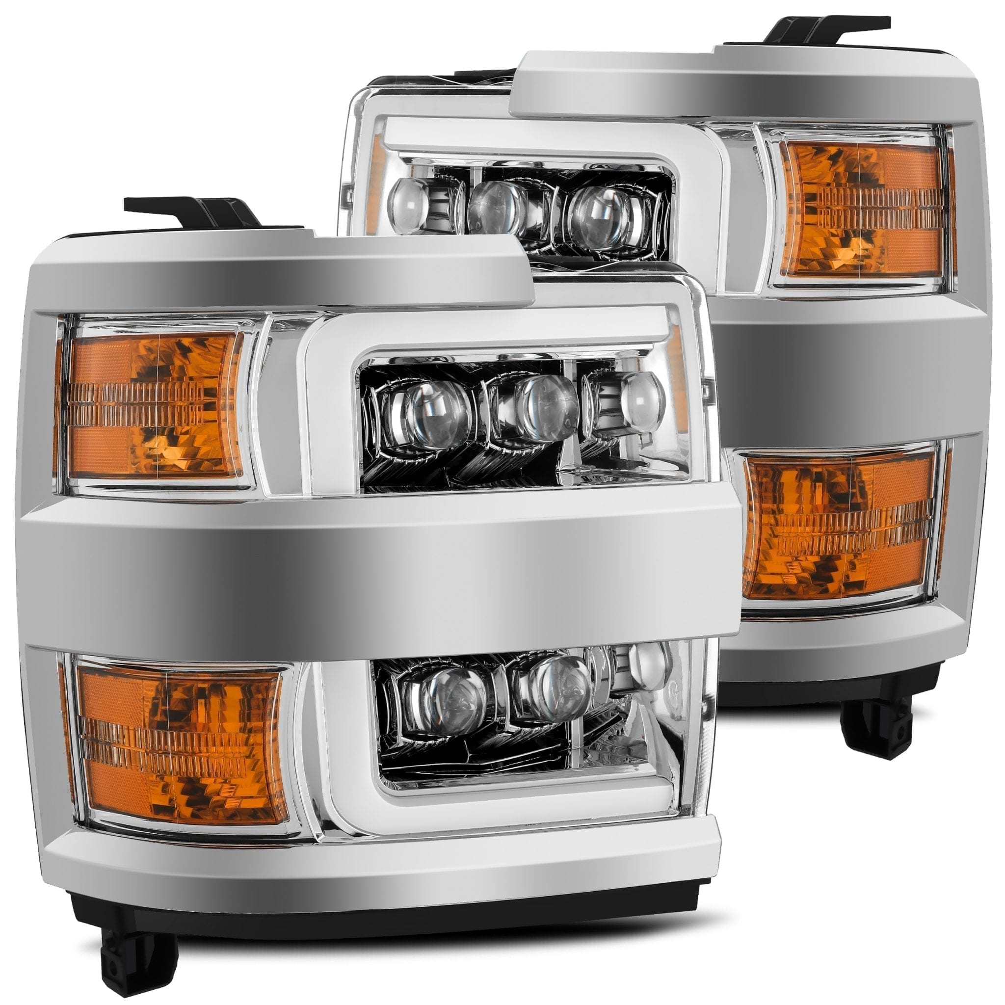 15-19 Chevrolet Silverado NOVA-Series LED Projector Headlights in chrome - Apollo Off-Road
