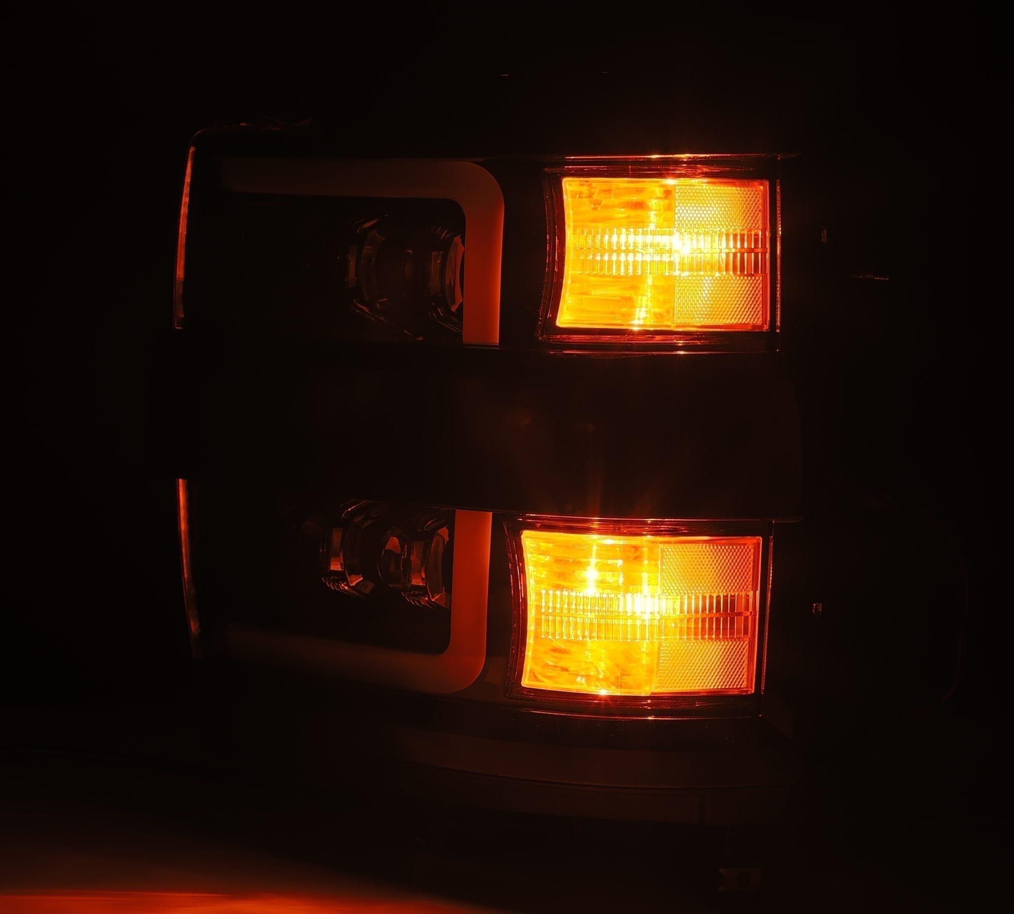 15-19 Chevrolet Silverado NOVA-Series LED Projector Headlights in Jet Black - Apollo Off-Road