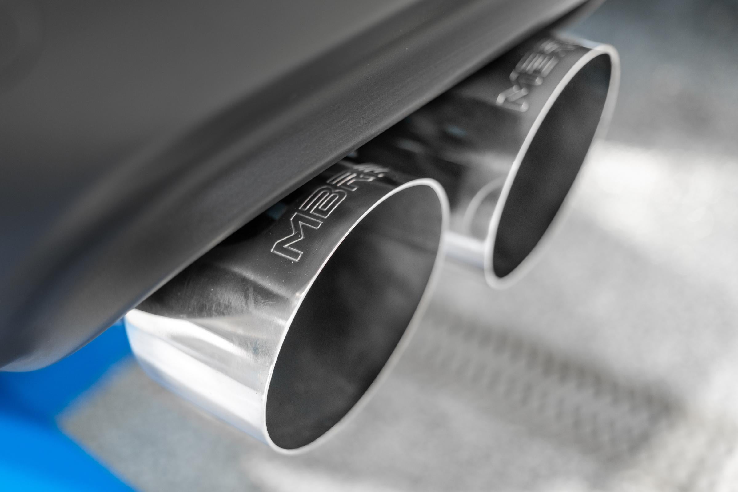 15-23 Dodge Challenger T304 Stainless Steel 3 Inch Dual Cat Back Quad Tips with Carbon Fiber Tips (Street Version) Exhaust System - Apollo Off-Road