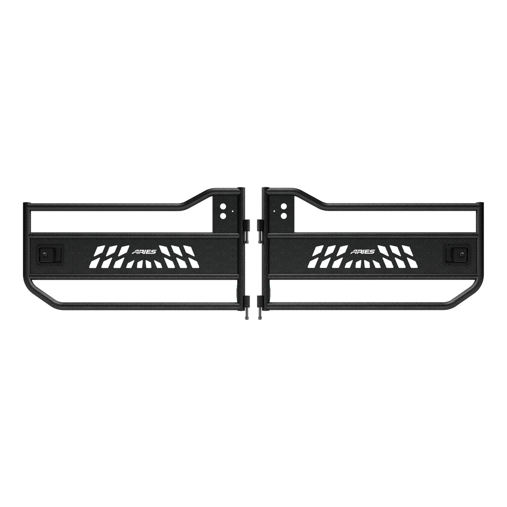 ARIES Jeep Wrangler JL, Gladiator Aluminum Front Tube Doors, 2018-2026 Jeep Wrangler, 2020-2026 Jeep Gladiator