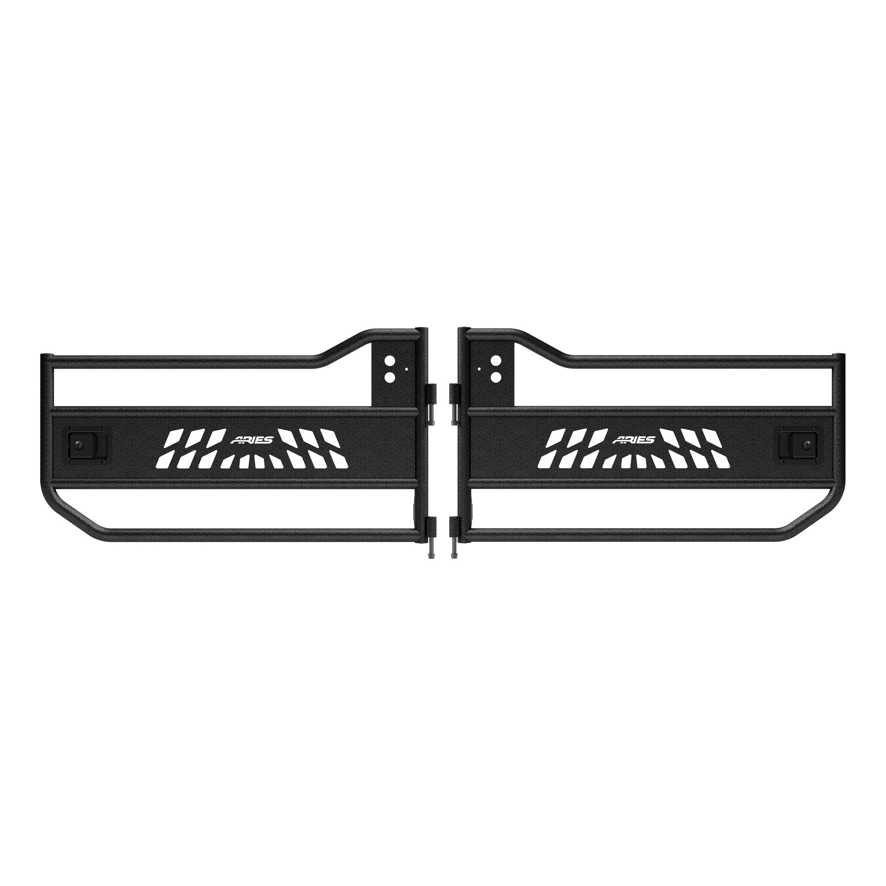 ARIES Jeep Wrangler JL, Gladiator Aluminum Front Tube Doors, 2018-2026 Jeep Wrangler, 2020-2026 Jeep Gladiator