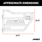 ARIES Jeep Wrangler JL, Gladiator Aluminum Front Tube Doors, 2018-2026 Jeep Wrangler, 2020-2026 Jeep Gladiator