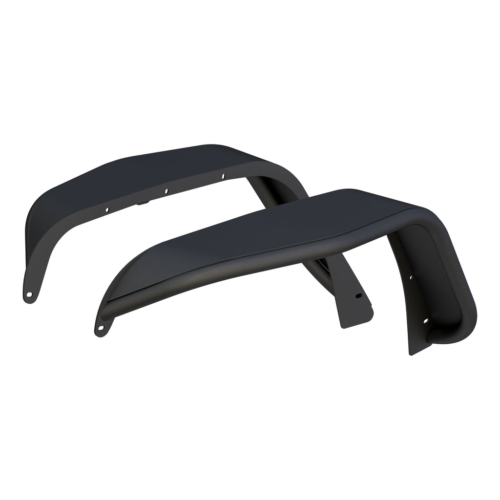 ARIES Jeep Wrangler JK Smooth Carbide Black Aluminum Front Fender Flares, 2018 Jeep Wrangler