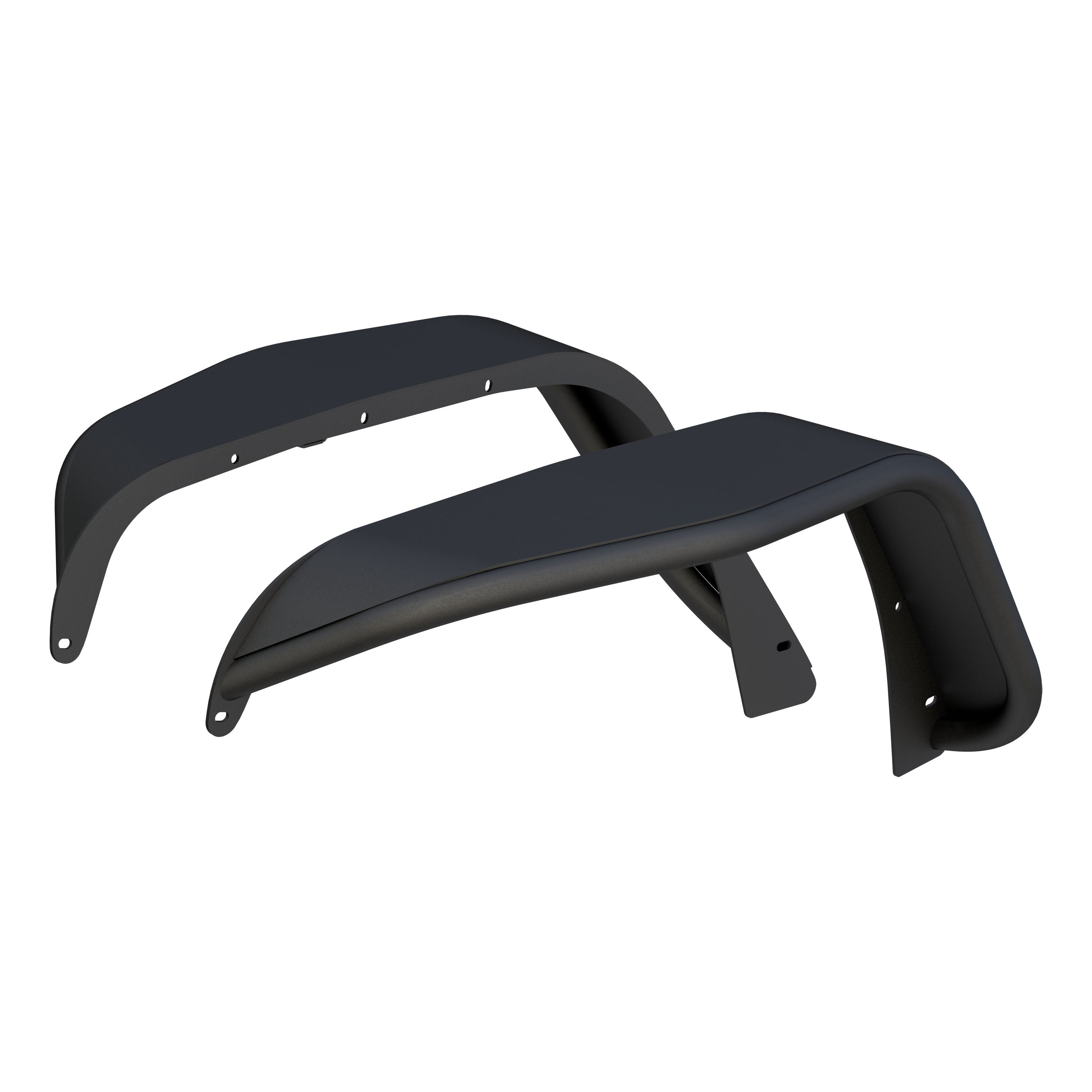 ARIES Jeep Wrangler JK Smooth Carbide Black Aluminum Front Fender Flares, 2018 Jeep Wrangler