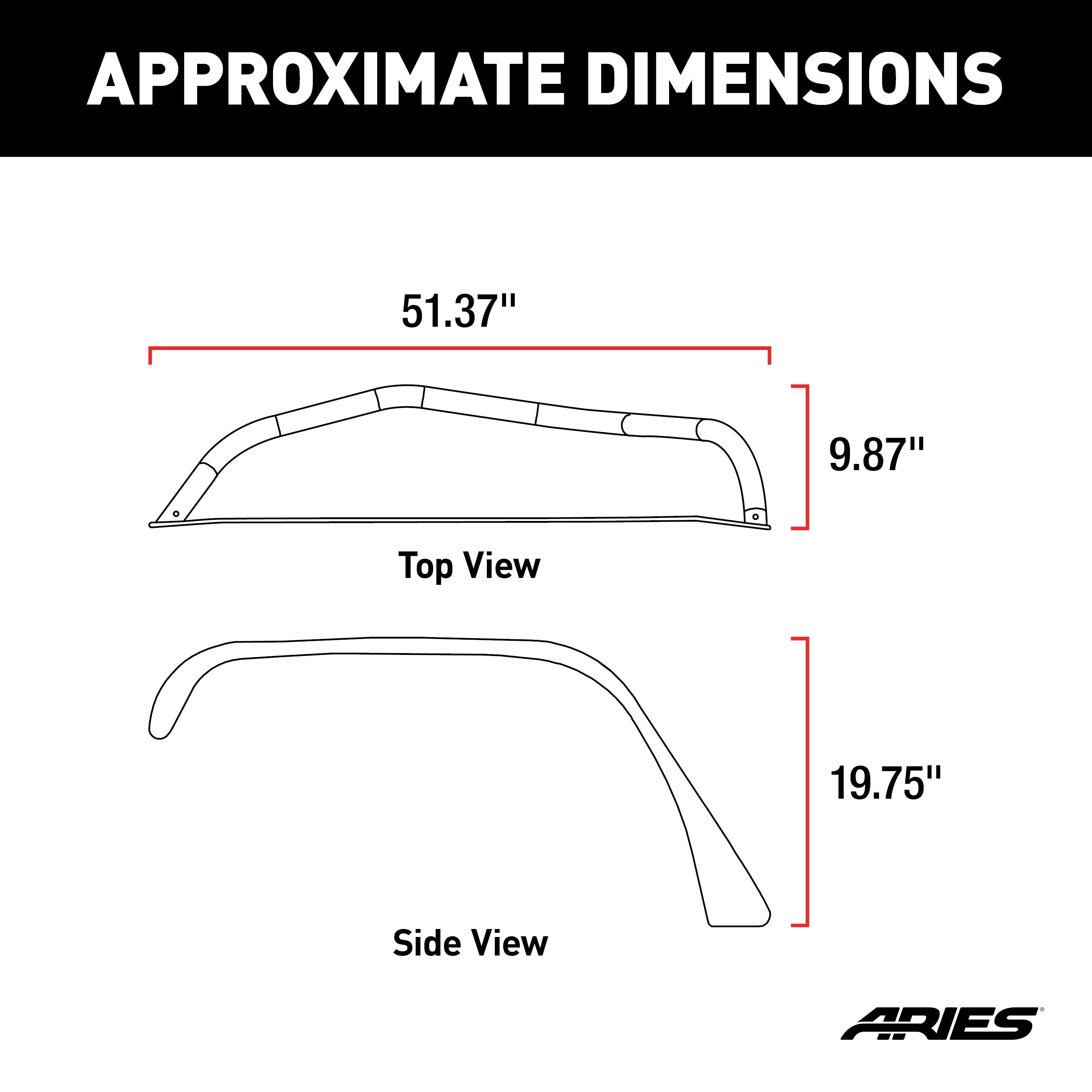 ARIES Jeep Wrangler JK Smooth Carbide Black Aluminum Front Fender Flares, 2018 Jeep Wrangler