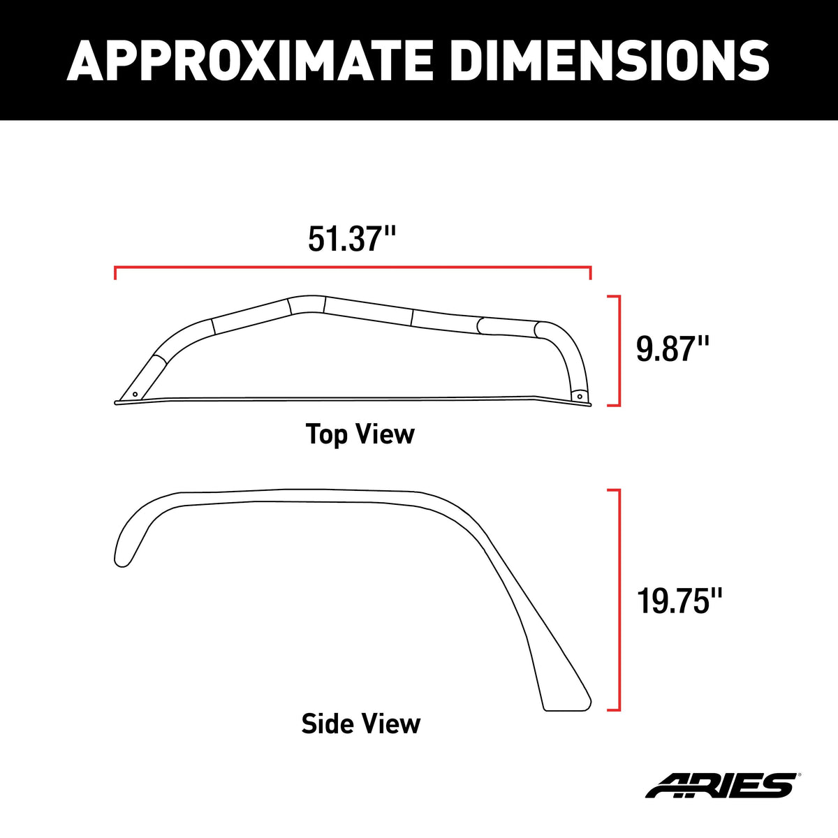 ARIES Jeep Wrangler JK Smooth Carbide Black Aluminum Front Fender Flares, 2018 Jeep Wrangler