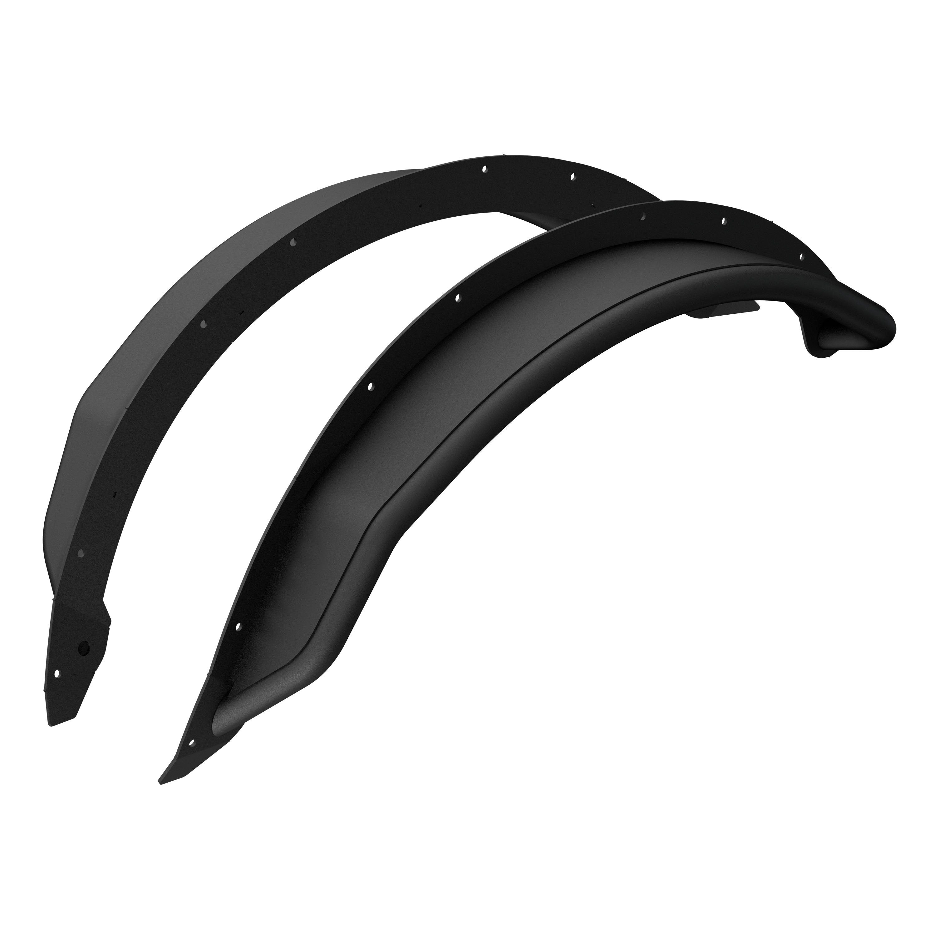 ARIES Ford Bronco 2DR 4DR Smooth Black Aluminum Tubular-Style Front Fender Flares, 2021-2026 Ford Bronco