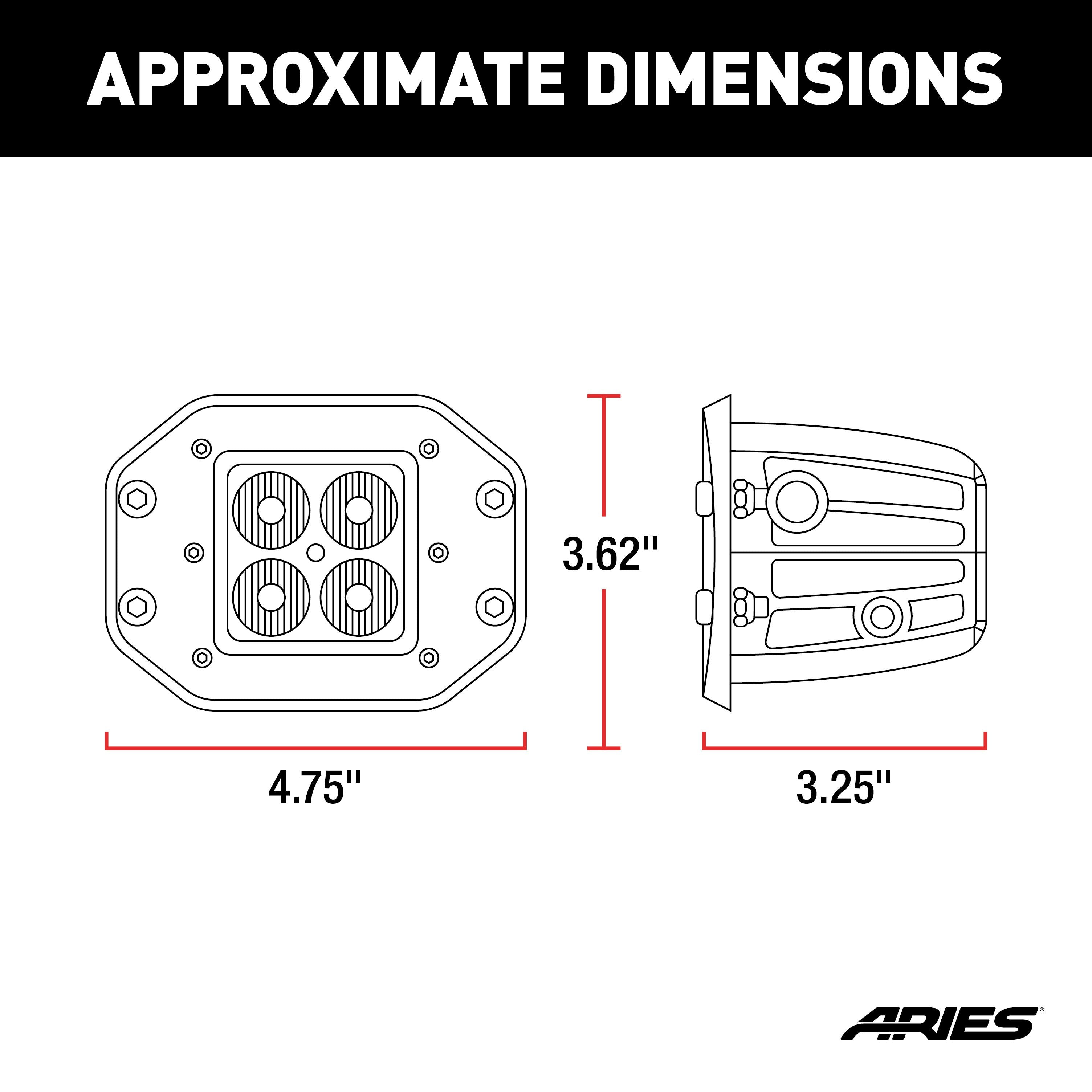ARIES 2" Square Flush-Mount LED Lights (2,200 Lumens)