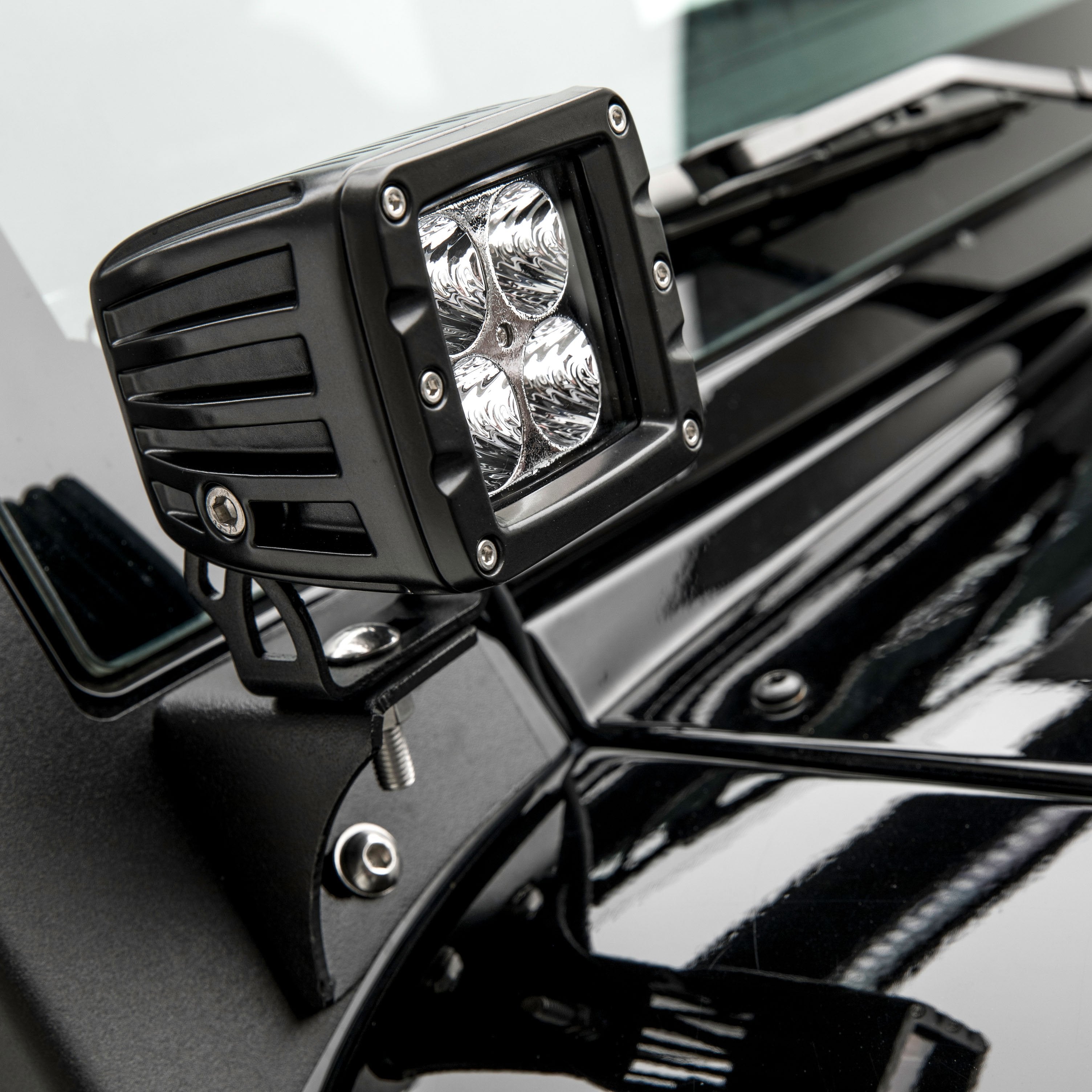 ARIES Jeep JK Windshield Lights and Brackets, 2018 Jeep Wrangler