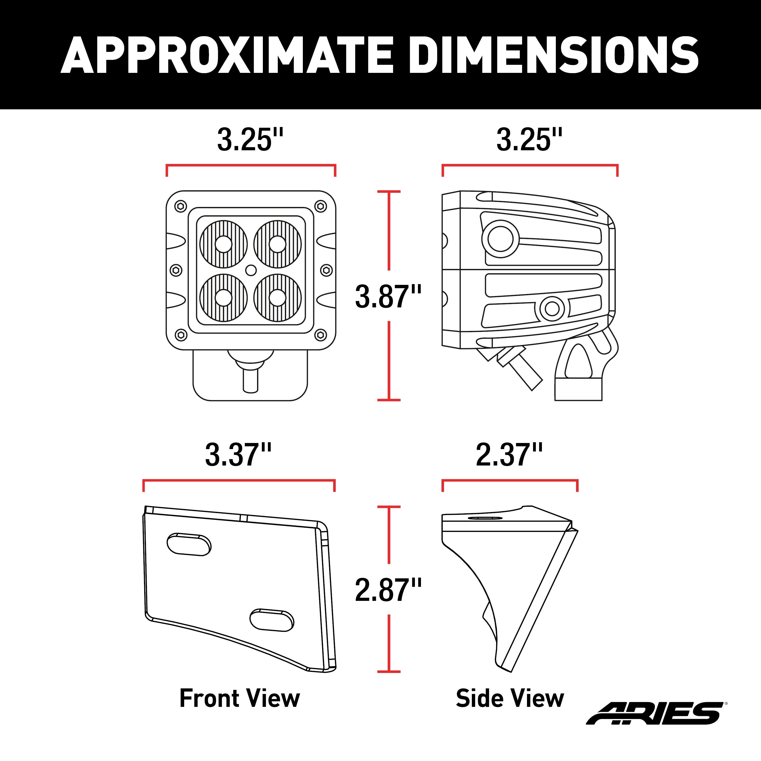 ARIES Jeep JK Windshield Lights and Brackets, 2018 Jeep Wrangler