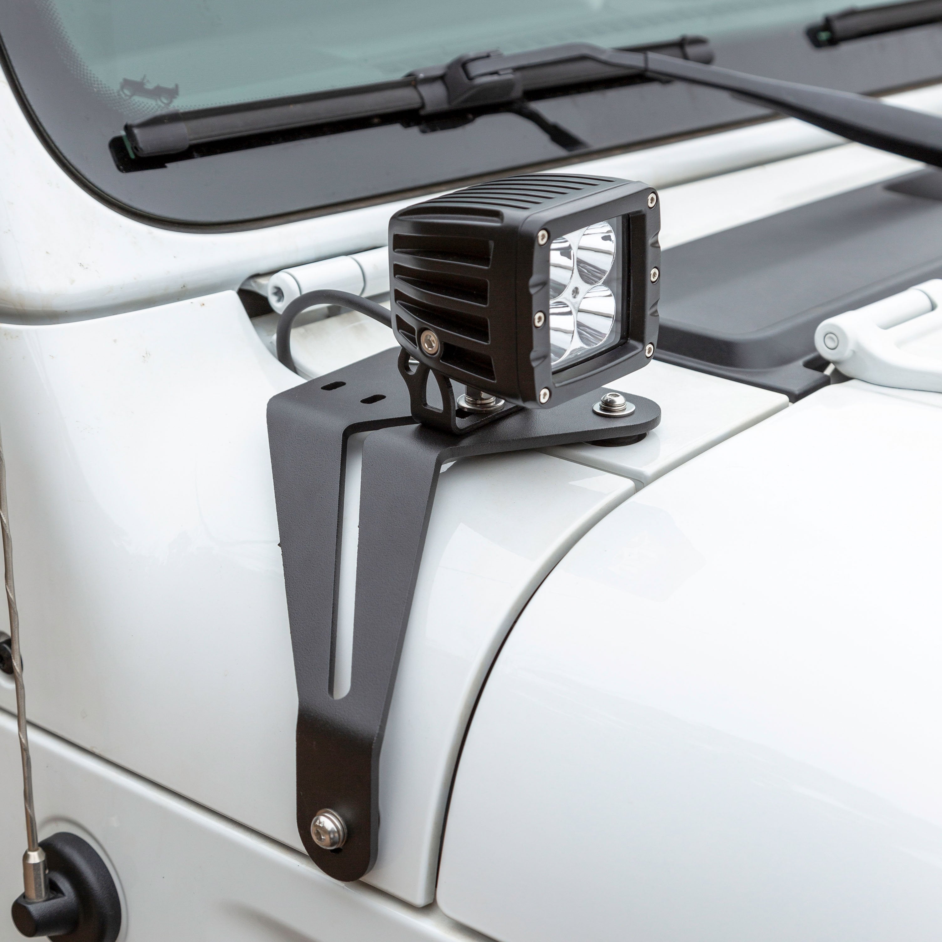 ARIES Jeep Wrangler JL, Gladiator Windshield Lights and Brackets, 2018-2026 Jeep Wrangler, 2020-2026 Jeep Gladiator
