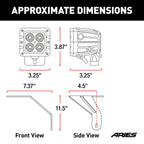 ARIES Jeep Wrangler JL, Gladiator Windshield Lights and Brackets, 2018-2026 Jeep Wrangler, 2020-2026 Jeep Gladiator