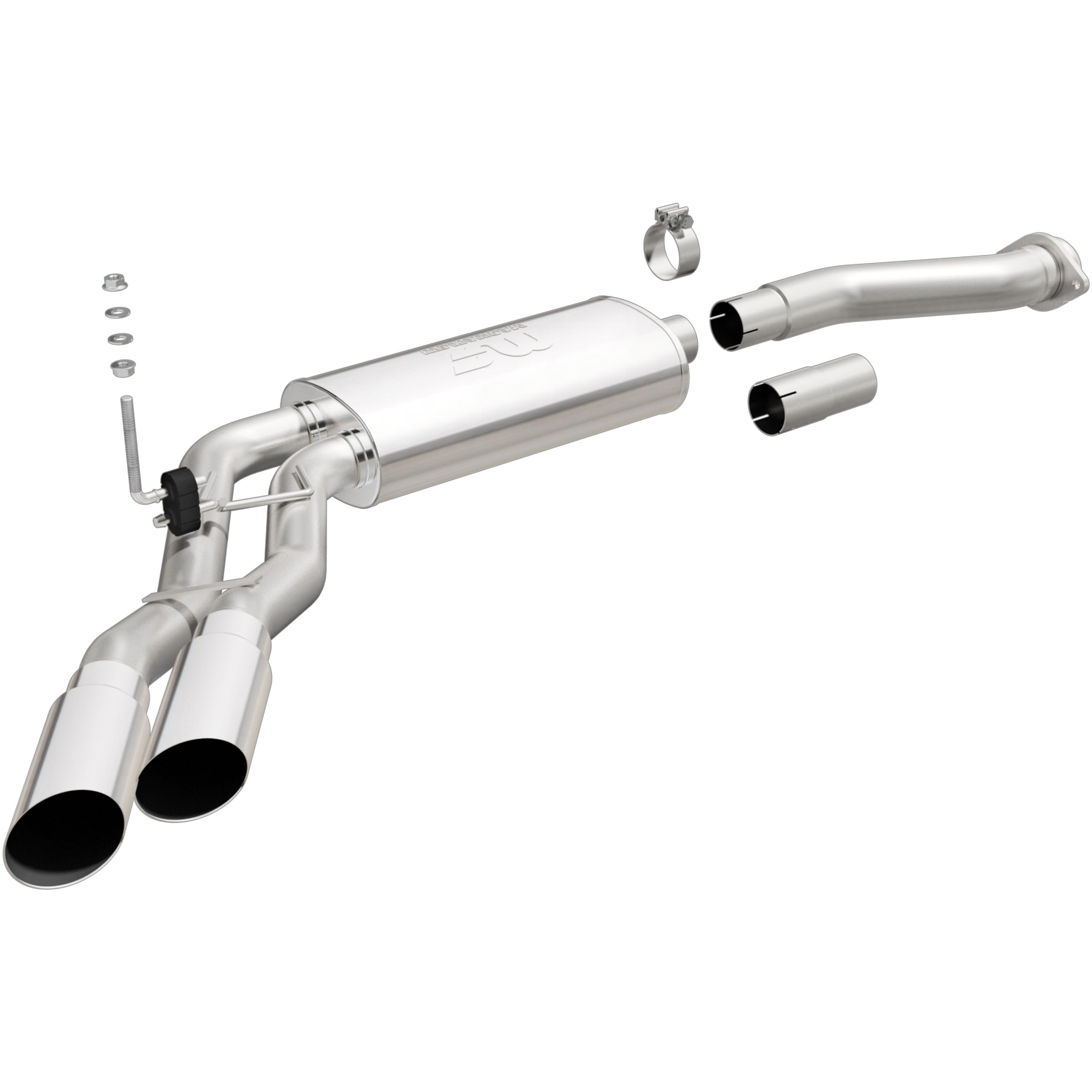 11-14 Ford F-150 Street Series 3in. Cat-Back Exhaust System Dual Same Side Before Passenger Rear Tire Polished