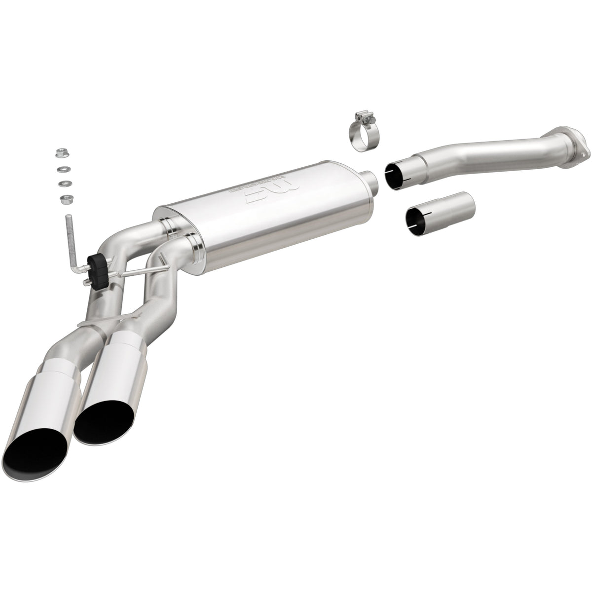 11-14 Ford F-150 Street Series 3in. Cat-Back Exhaust System Dual Same Side Before Passenger Rear Tire Polished