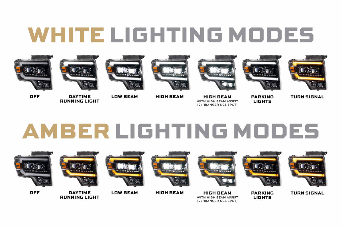 XB Evo Headlights: 2009-14 Ford F-150, Set