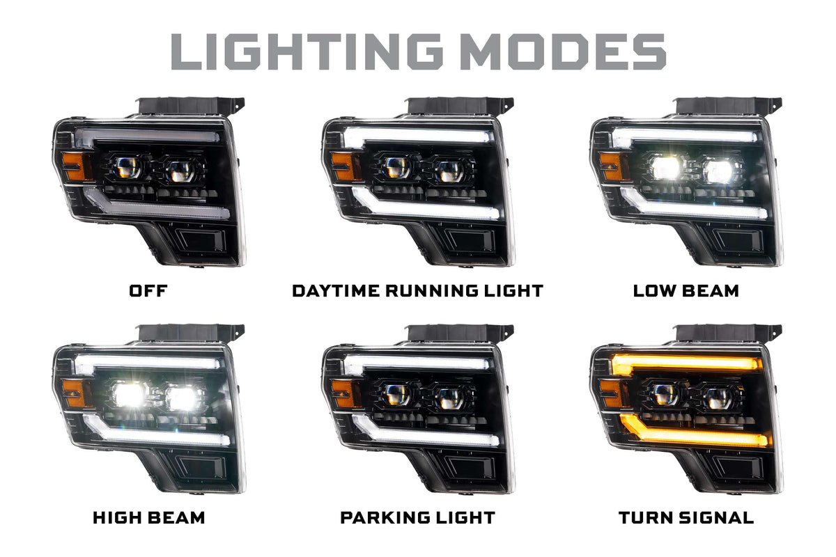 XB Evo Hybrid Headlights: 2009-14 Ford F-150, Set