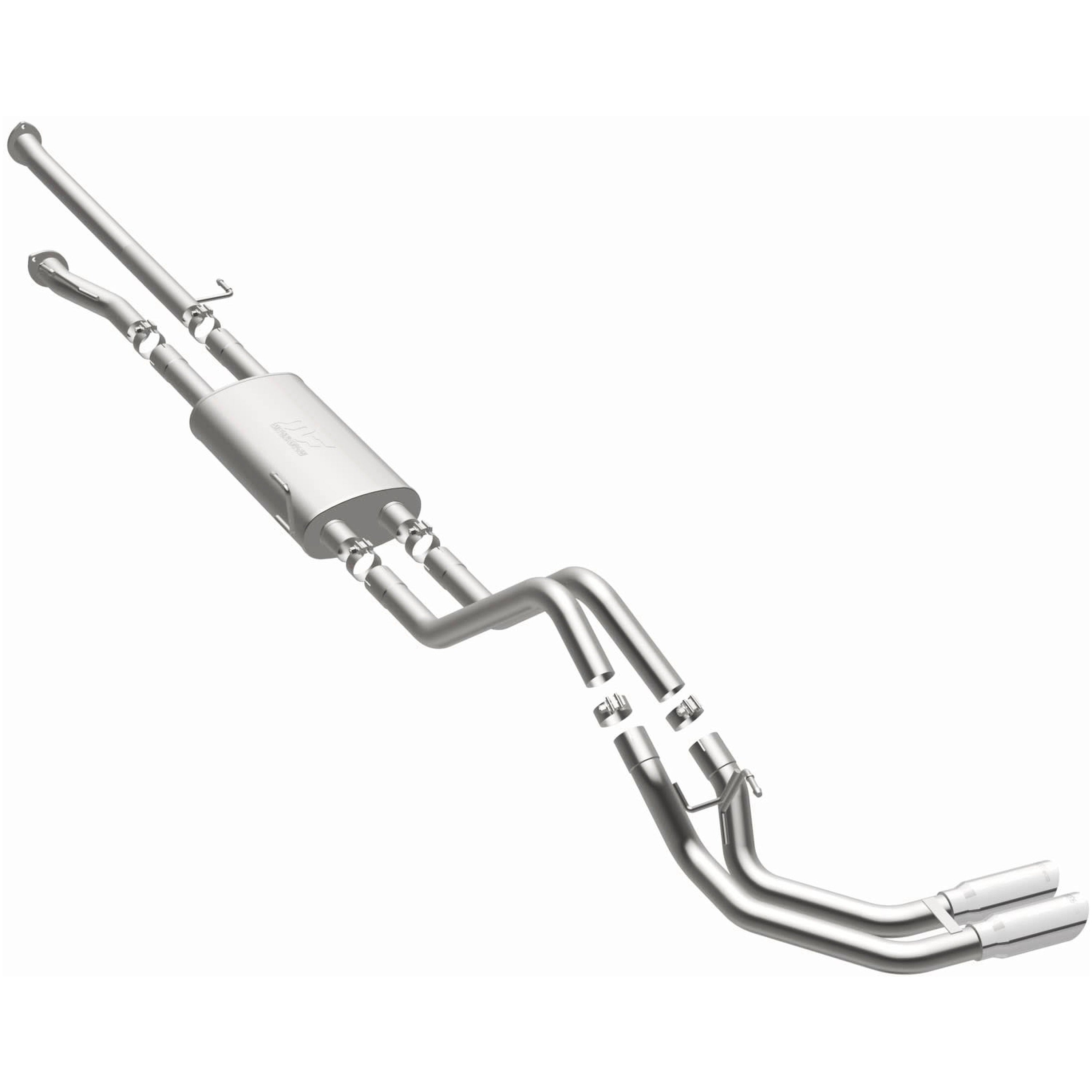 14-21 Toyota Tundra Street Series 2.5in. Cat-Back Exhaust System Dual Same Side Behind Passenger Rear Tire Polished