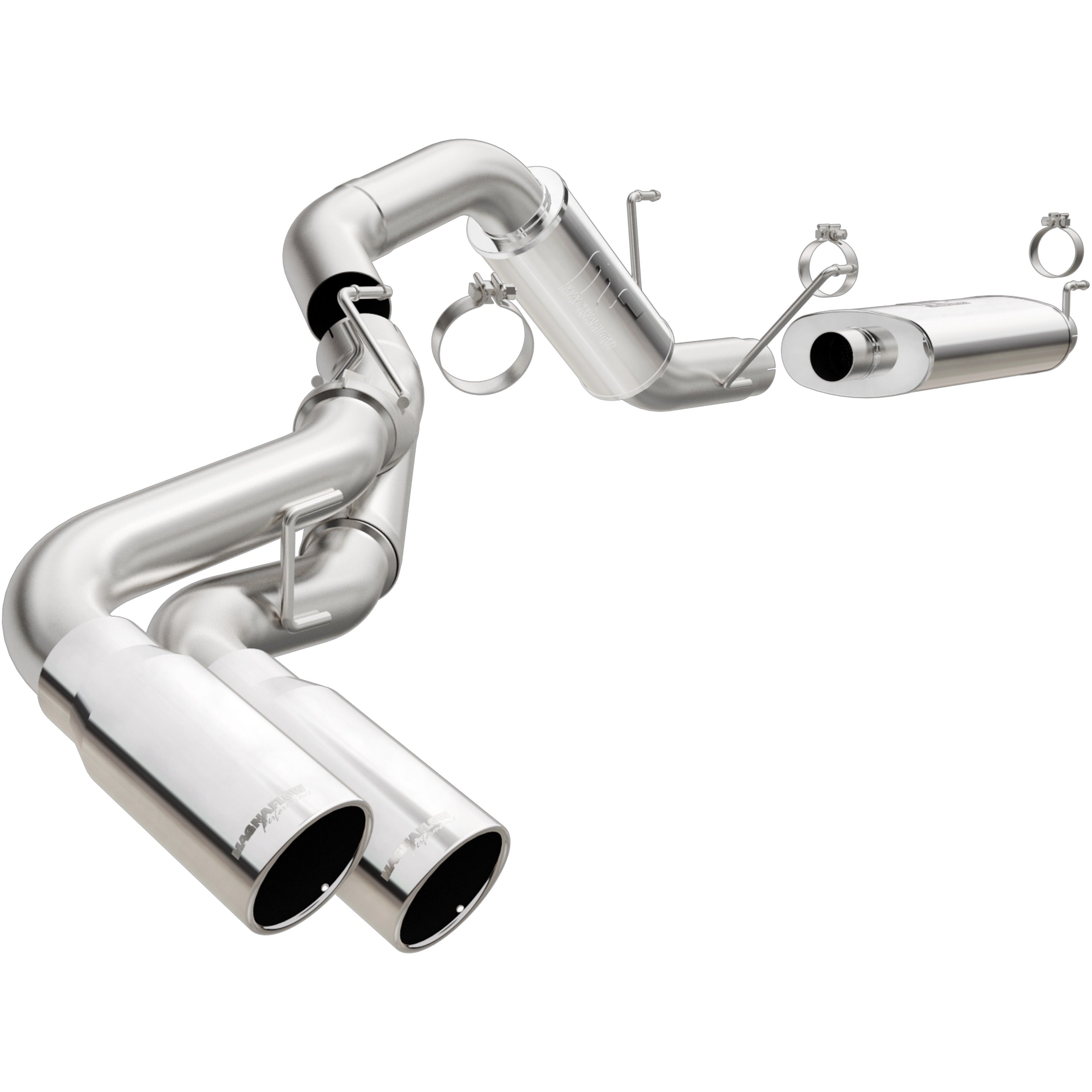 19-26 Ram 2500/3500 Street Series 3.5in. Cat-Back Exhaust System Dual Same Side Behind Passenger Rear Tire Polished