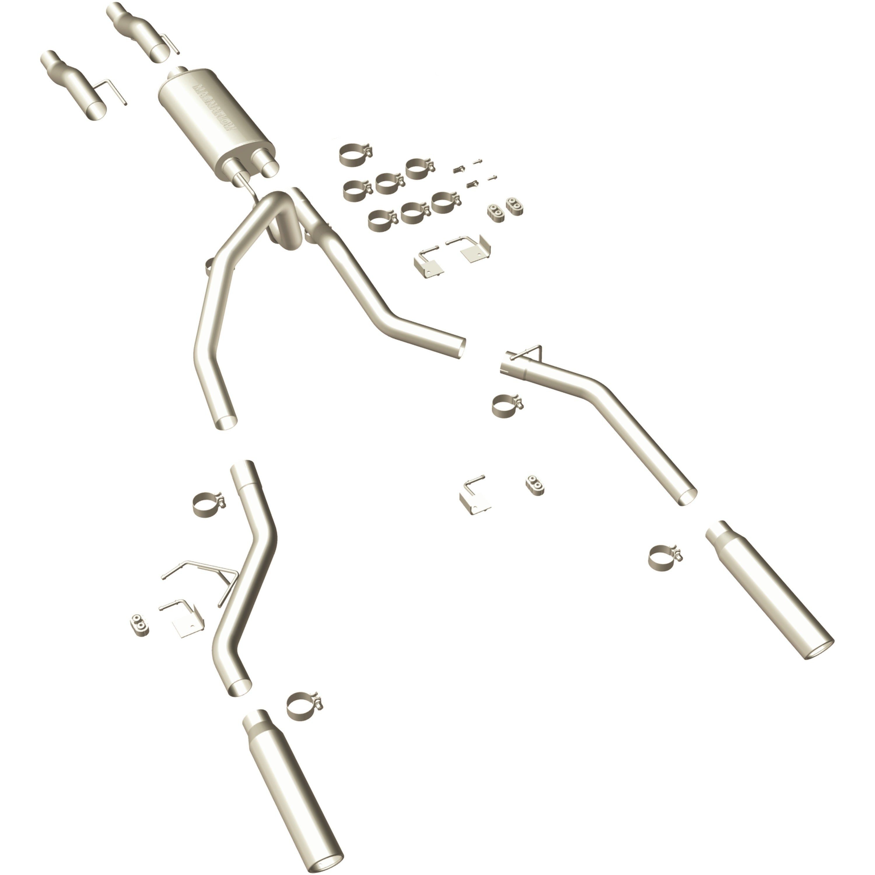 11-14 Ford F-150 Street Series 3in. Cat-Back Exhaust System Dual Split Rear Polished