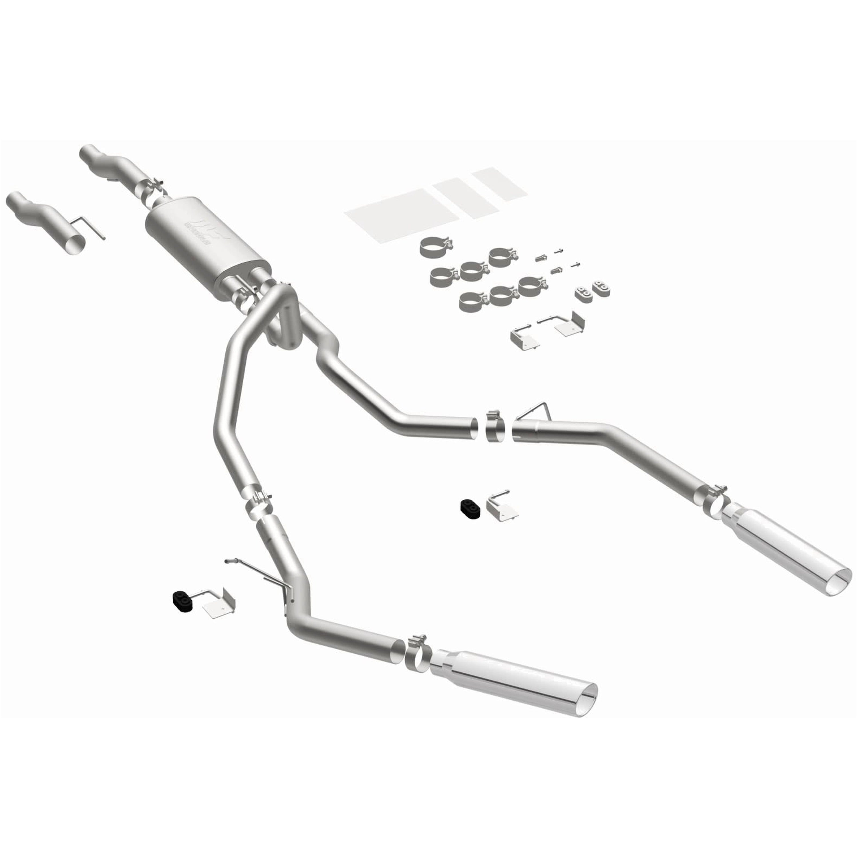 11-14 Ford F-150 Street Series 3in. Cat-Back Exhaust System Dual Split Rear Polished