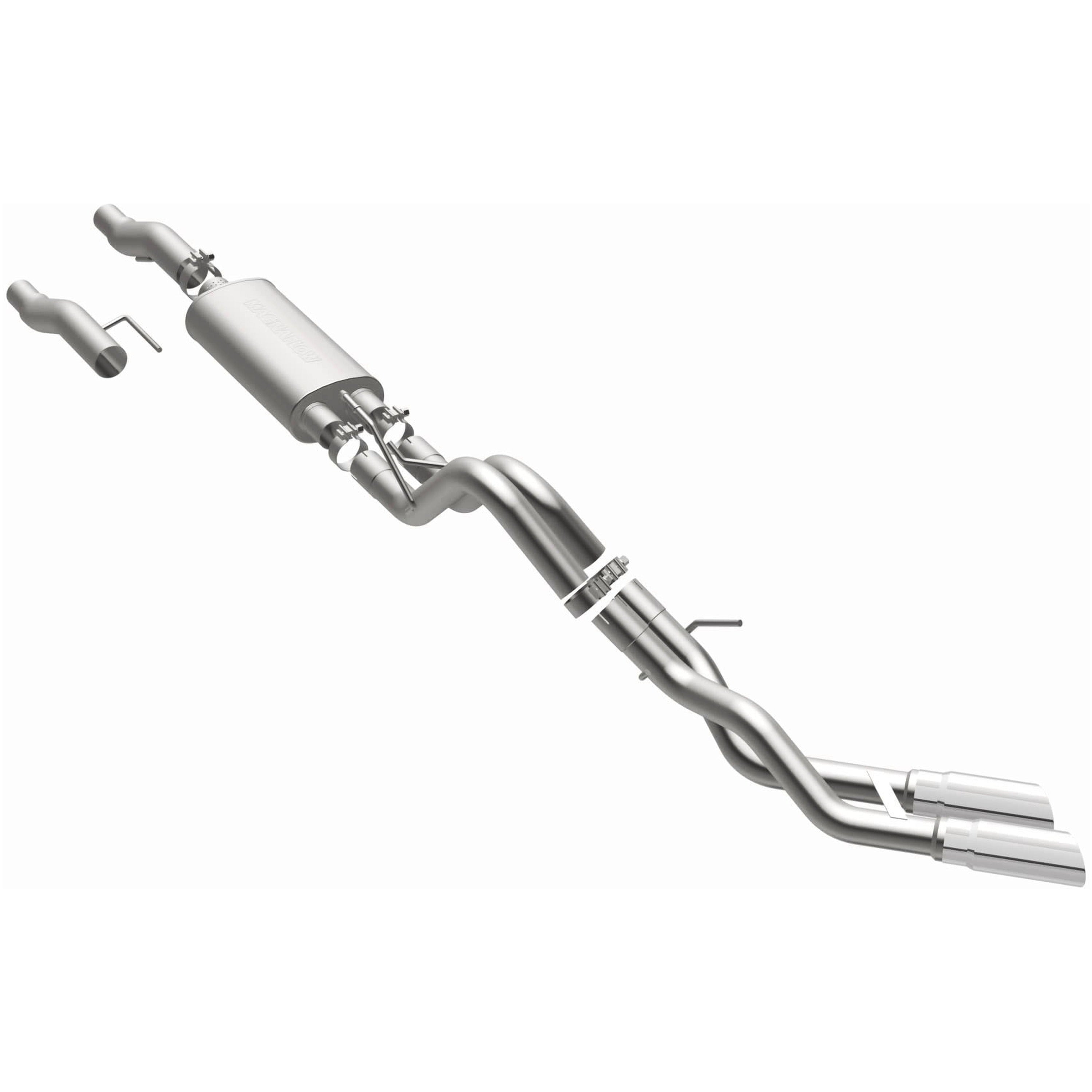 11-14 Ford F-150 Street Series 3in. Cat-Back Exhaust System Dual Same Side Behind Passenger Rear Tire Polished