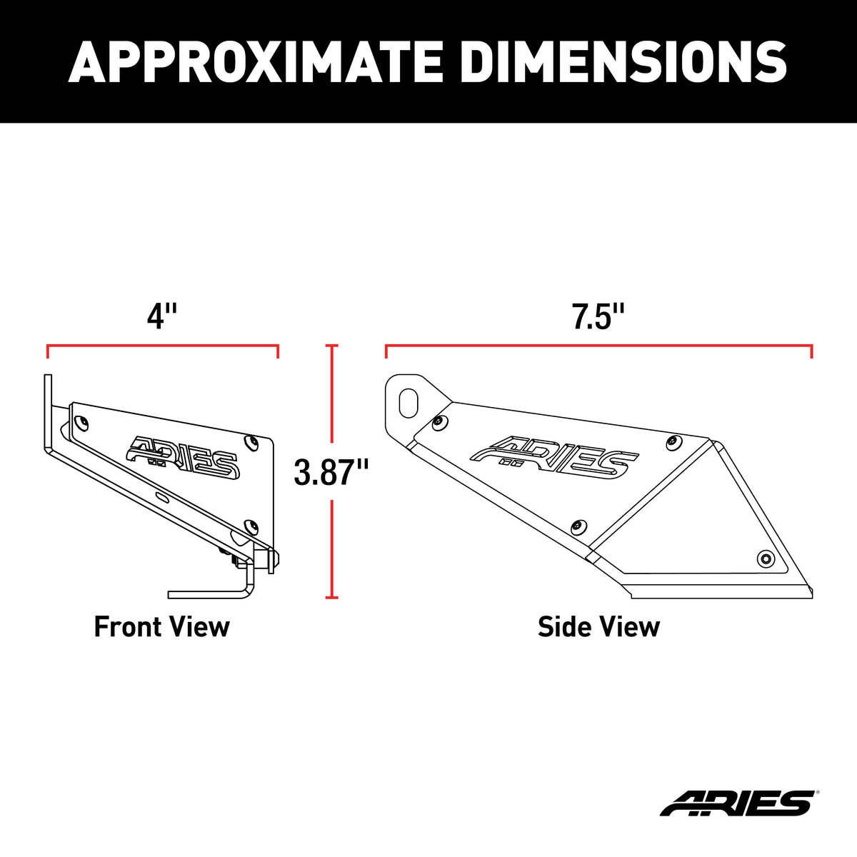 ARIES Jeep JK Hood Light Mounting Brackets, 2018 Jeep Wrangler