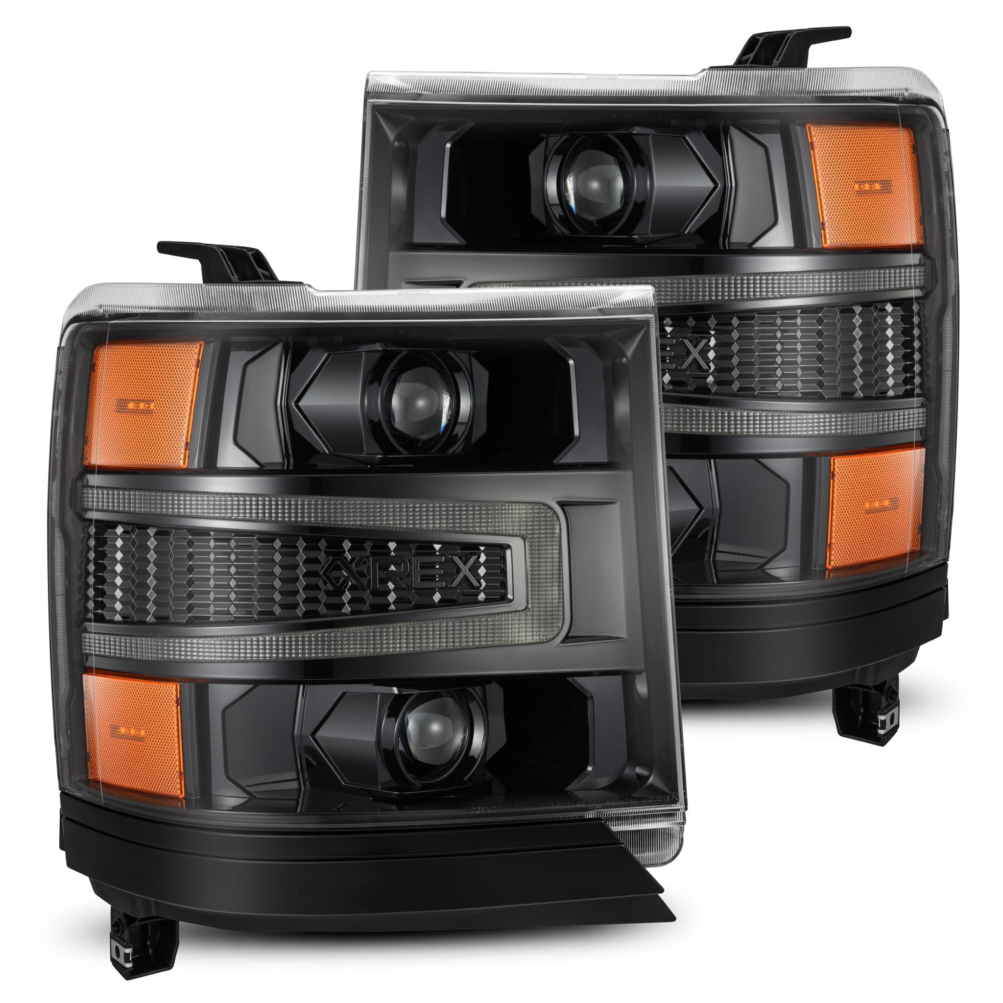 16-18 Chevrolet Silverado 1500 LUXX-Series Projector Headlights Alpha-Black - Apollo Off-Road