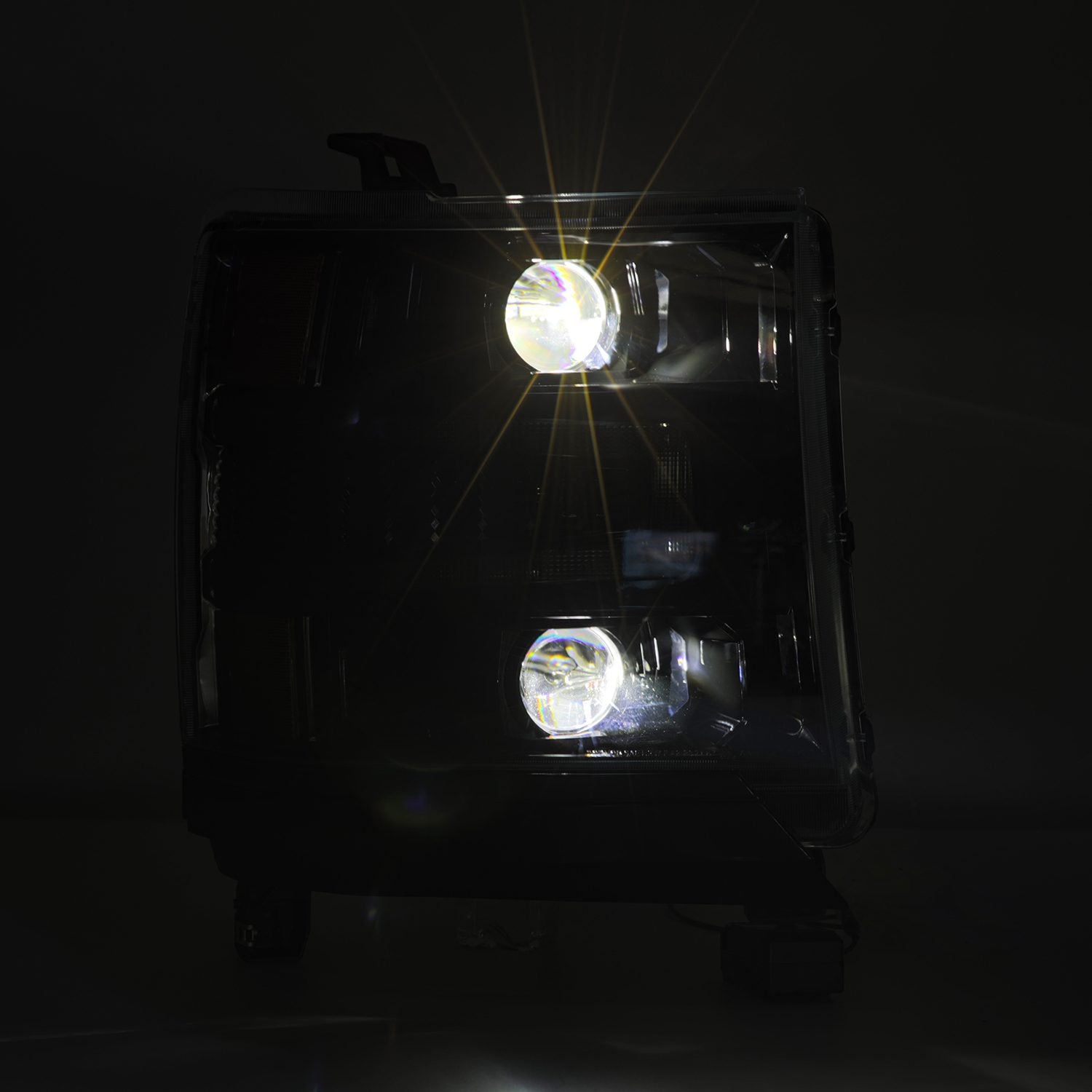16-18 Chevrolet Silverado 1500 LUXX-Series Projector Headlights Alpha-Black - Apollo Off-Road
