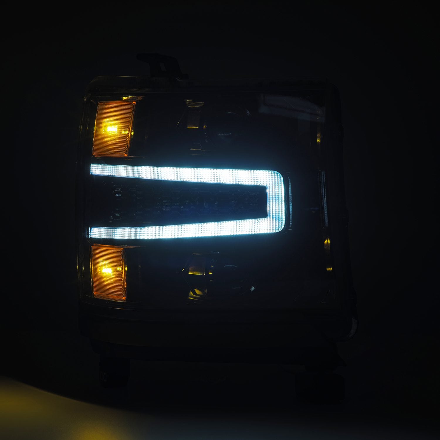 16-18 Chevrolet Silverado 1500 LUXX-Series Projector Headlights Alpha-Black - Apollo Off-Road