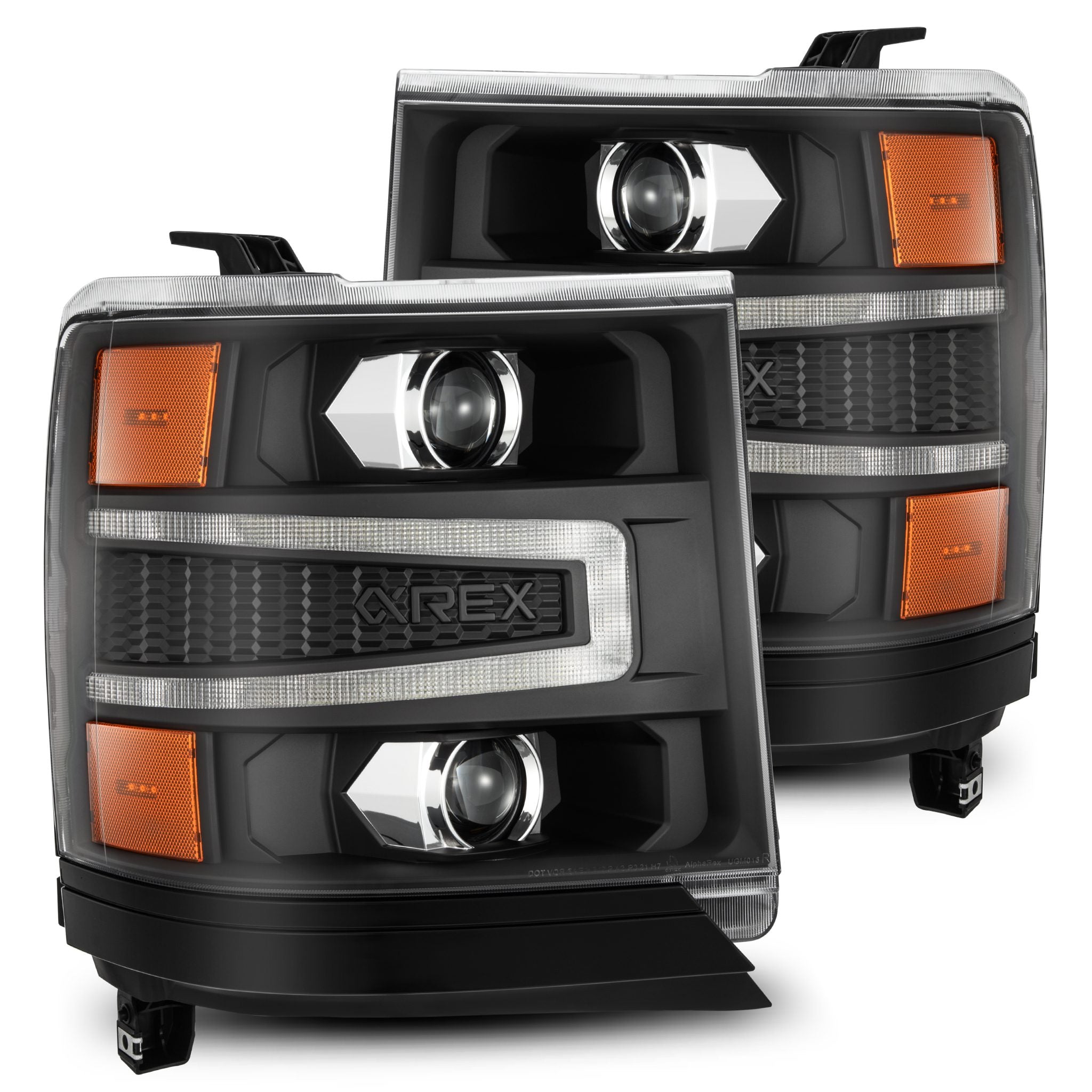 16-18 Chevrolet Silverado 1500 LUXX-Series Projector Headlights Black - Apollo Off-Road