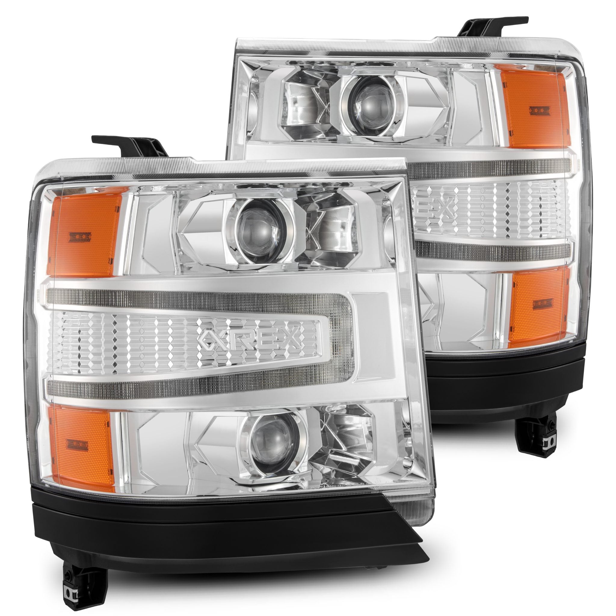 16-18 Chevrolet Silverado 1500 LUXX-Series Projector Headlights Chrome - Apollo Off-Road