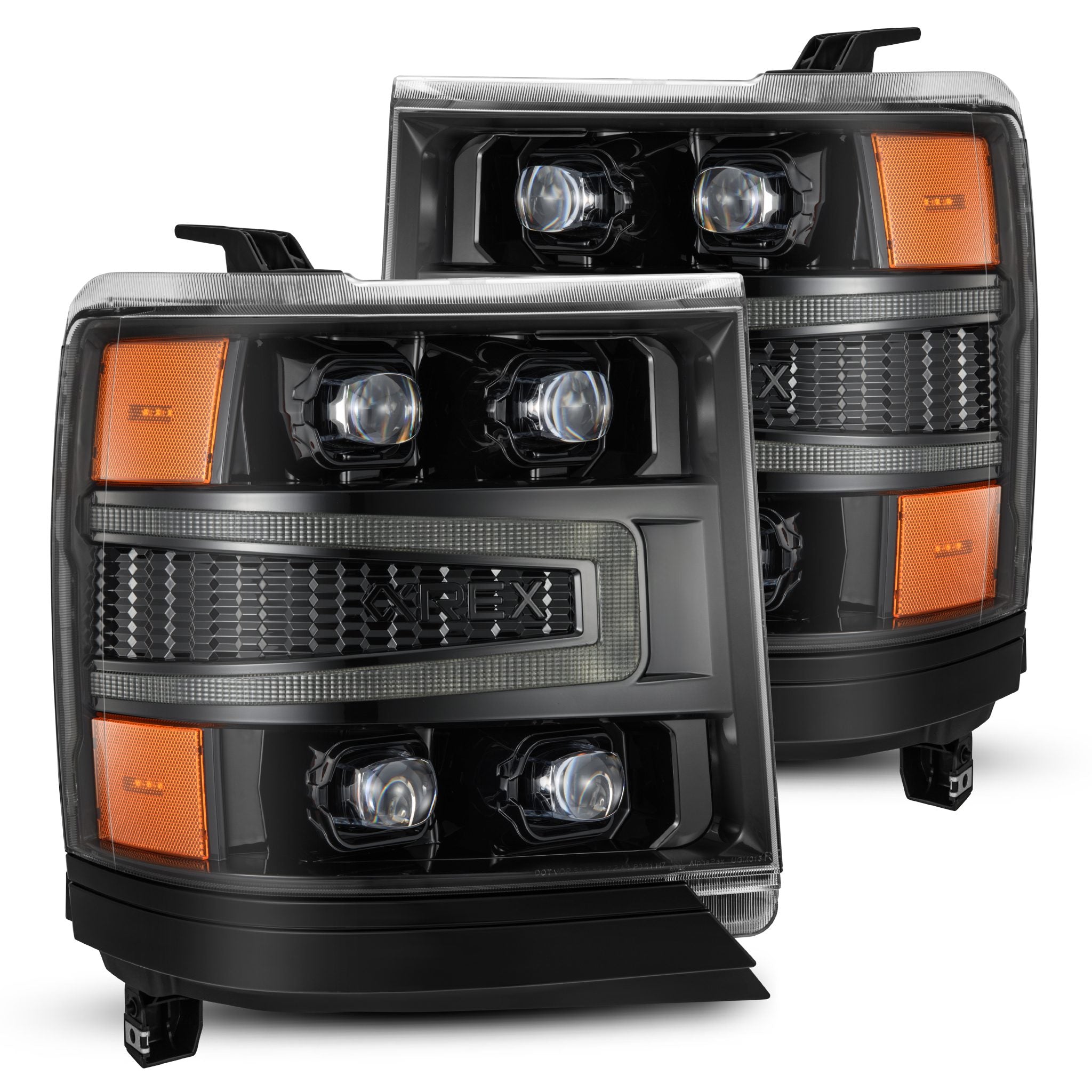16-18 Chevrolet Silverado 1500 NOVA-Series LED Projector Headlights in Alpha-Black - Apollo Off-Road