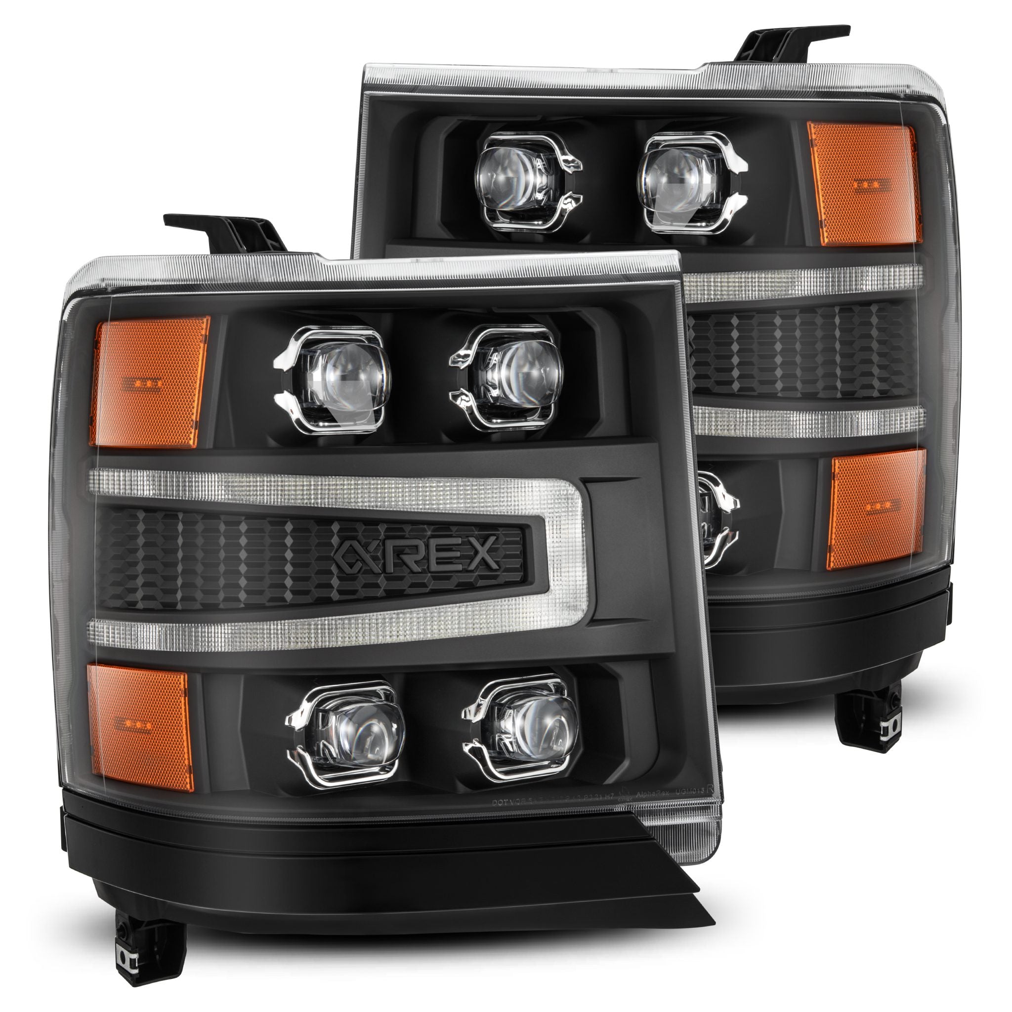 16-18 Chevrolet Silverado 1500 NOVA-Series LED Projector Headlights in Black - Apollo Off-Road