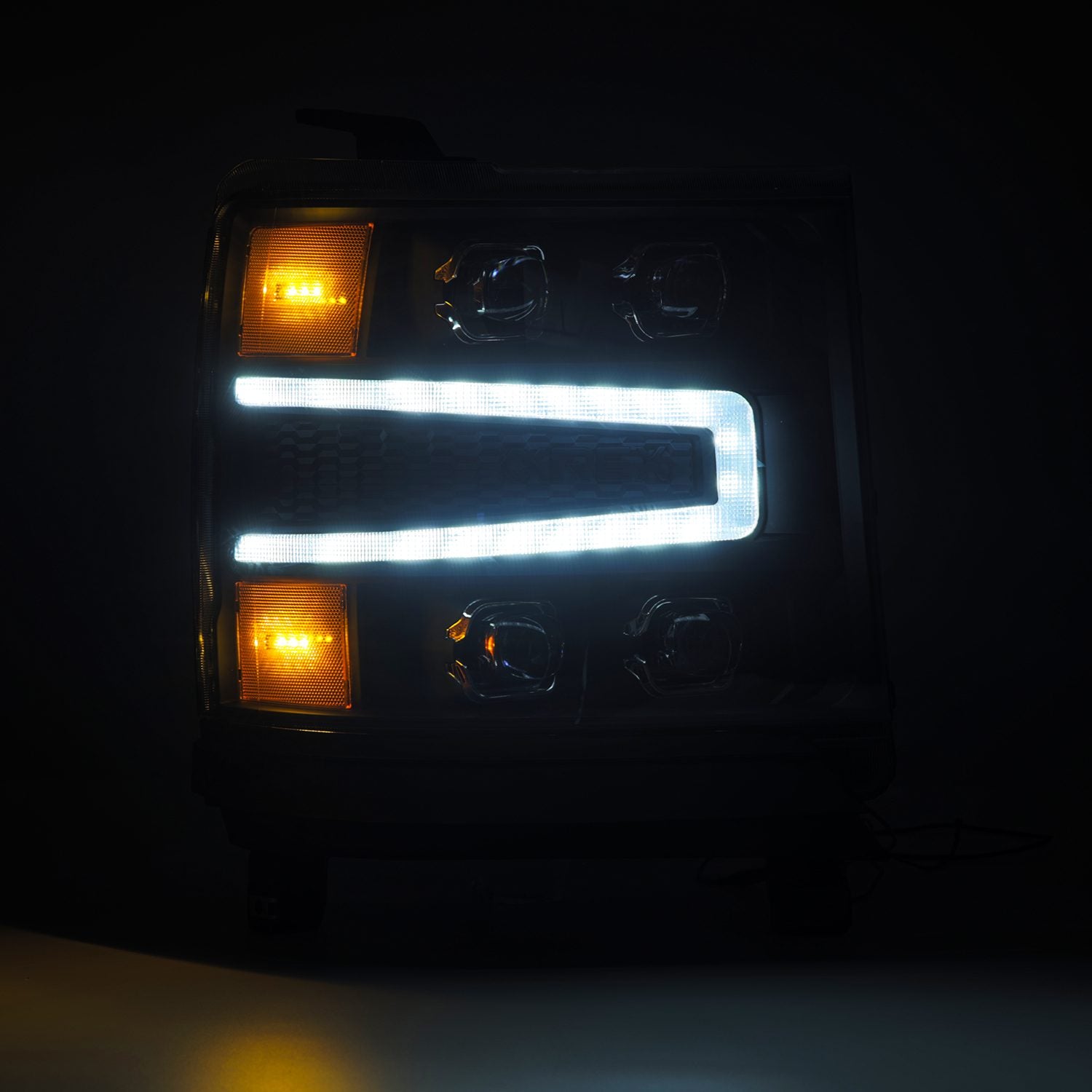 16-18 Chevrolet Silverado 1500 NOVA-Series LED Projector Headlights in Black - Apollo Off-Road