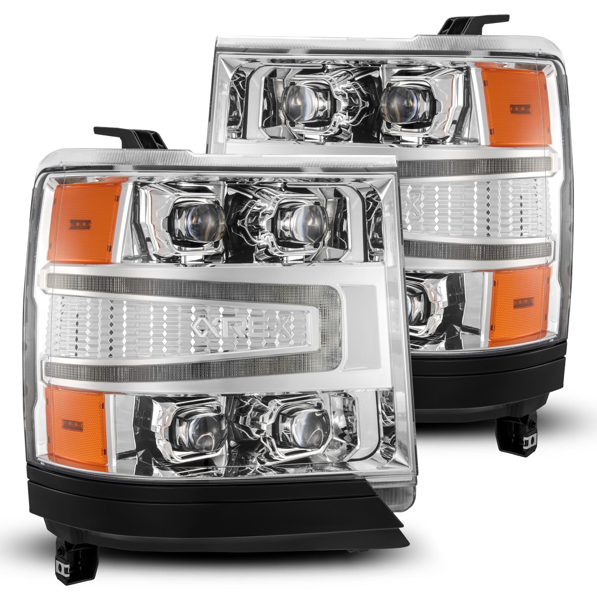 16-18 Chevrolet Silverado 1500 NOVA-Series LED Projector Headlights in Chrome - Apollo Off-Road