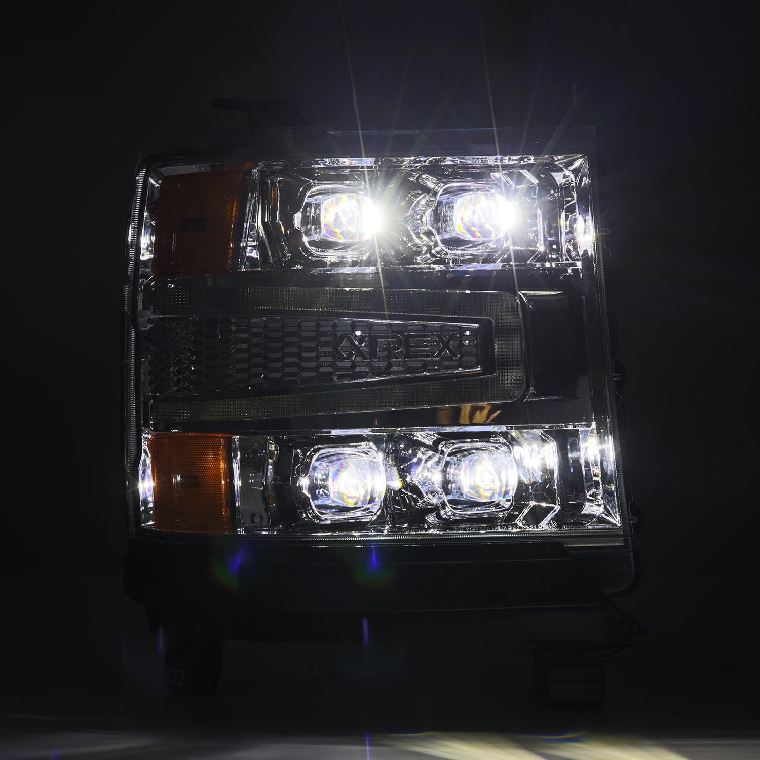 16-18 Chevrolet Silverado 1500 NOVA-Series LED Projector Headlights in Chrome - Apollo Off-Road